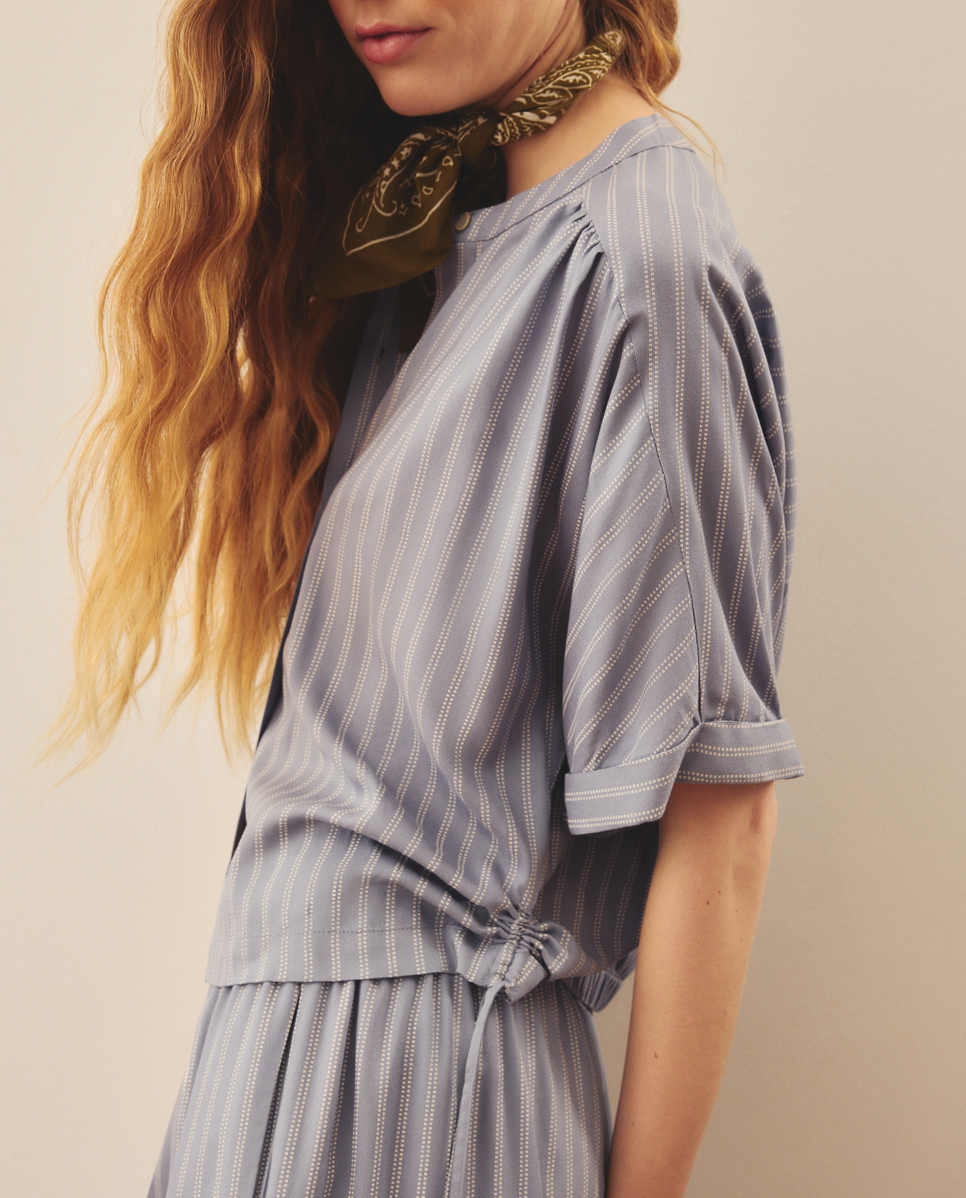 Blusa às riscas Azul-4