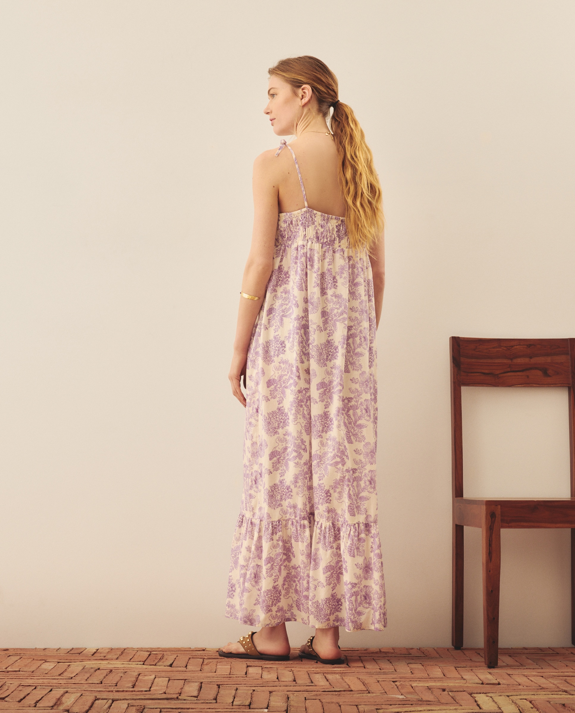 Vestido de Chiffon de Algodão Branco-3