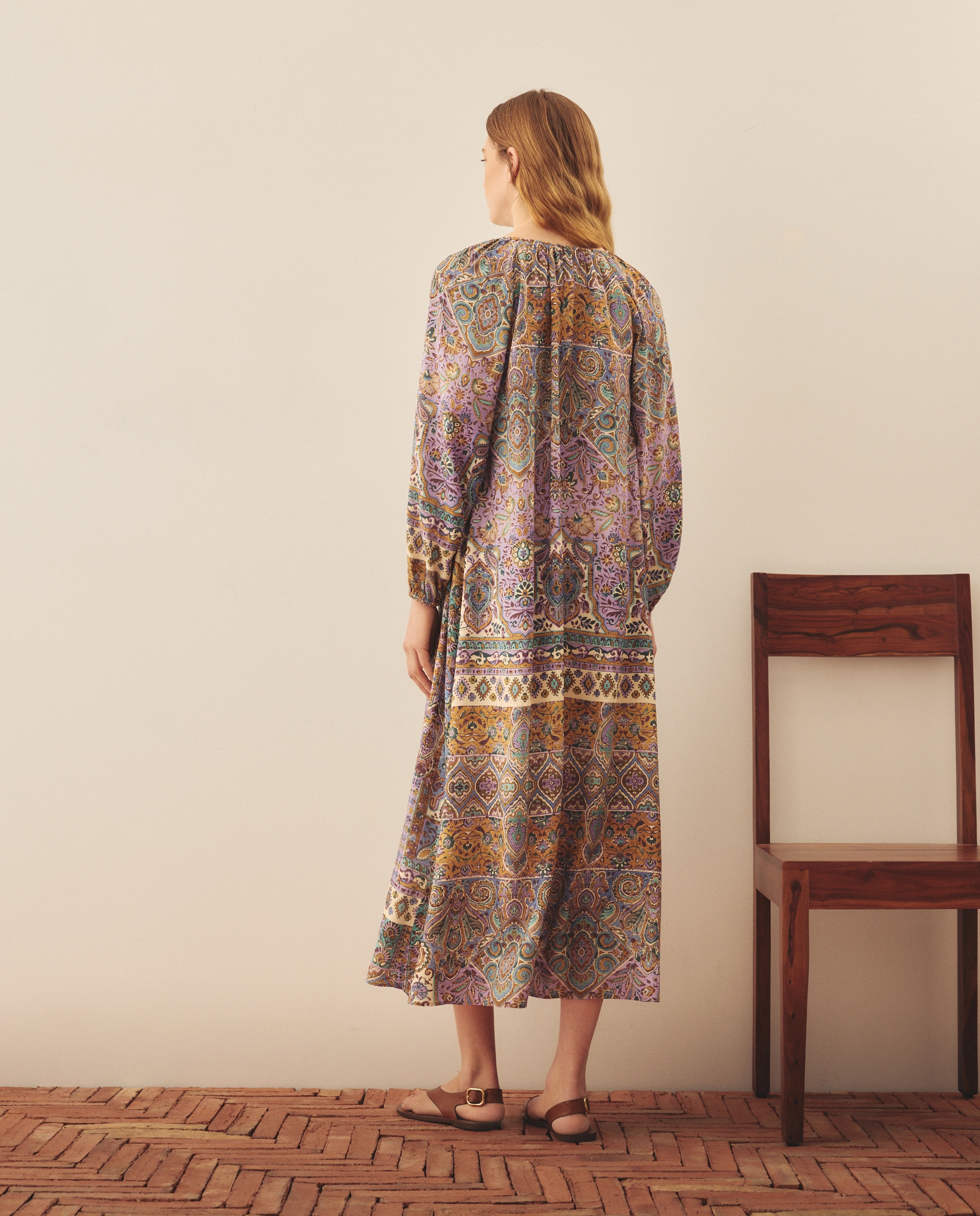 Vestido Boho Paisley Rosa-3