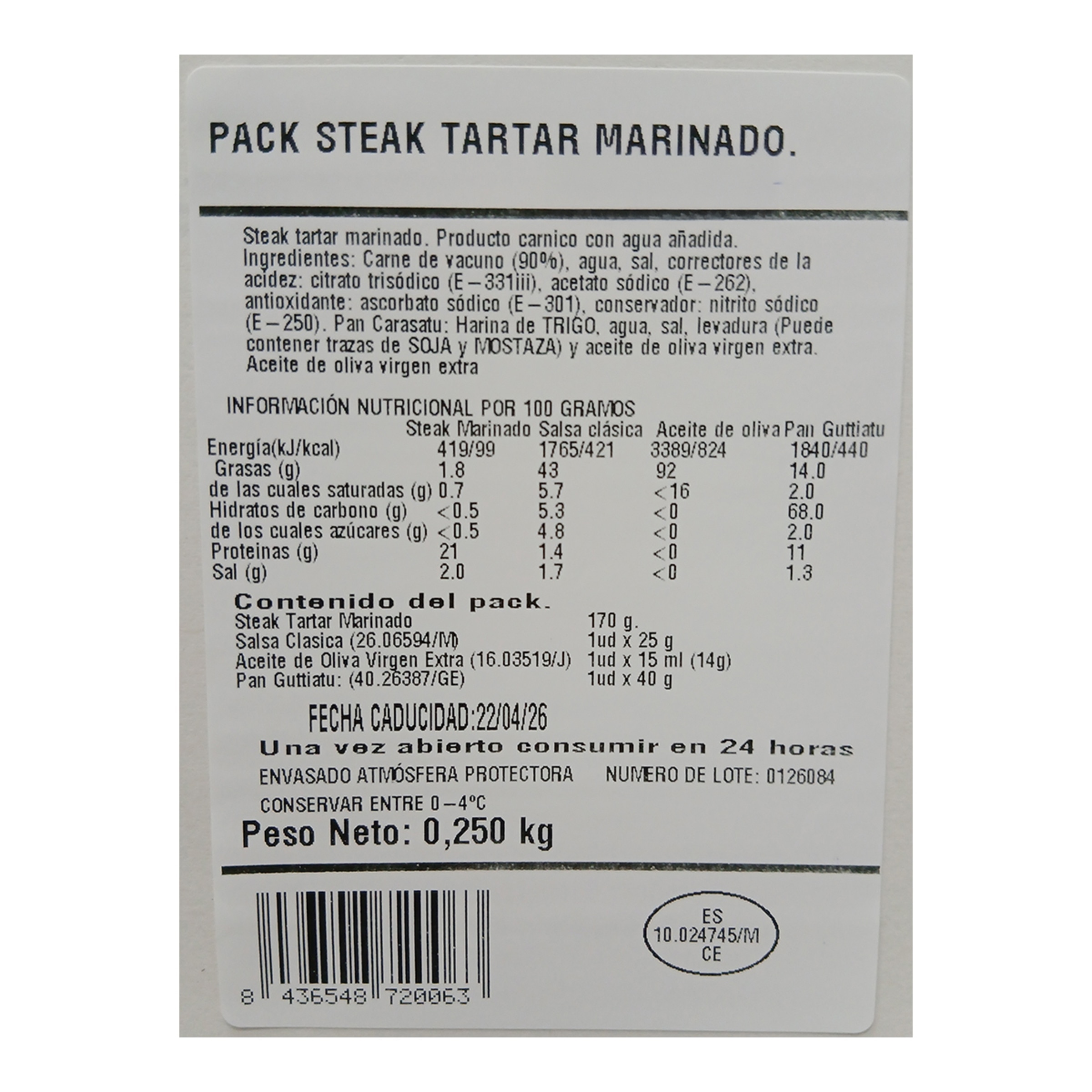 Pack Steak Tartar marinado La Finca 3