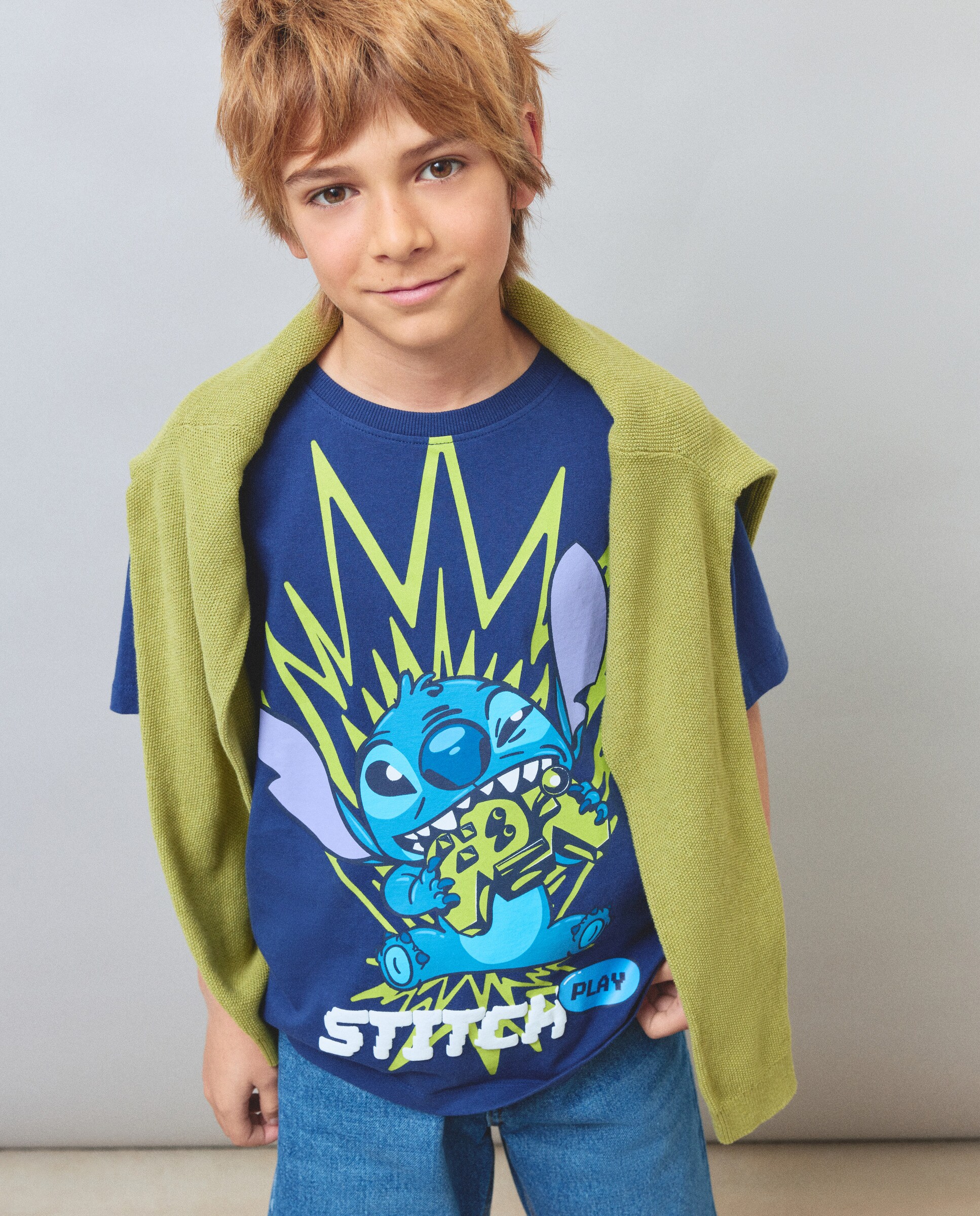 T-shirt com Estampado Stitch Azul-marinho-2