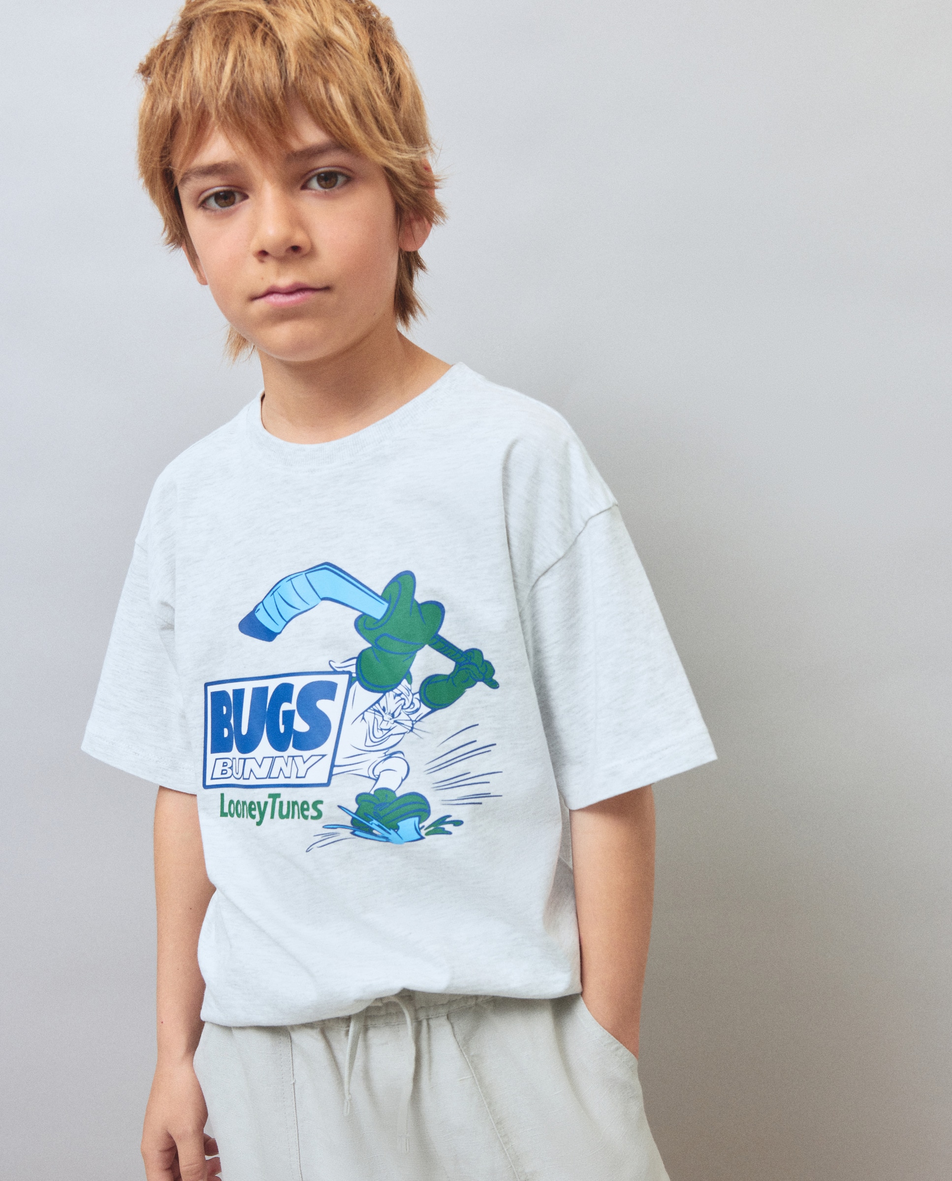 T-shirt com Estampado Bugs Bunny Kids El Corte Inglés Cinzento-2