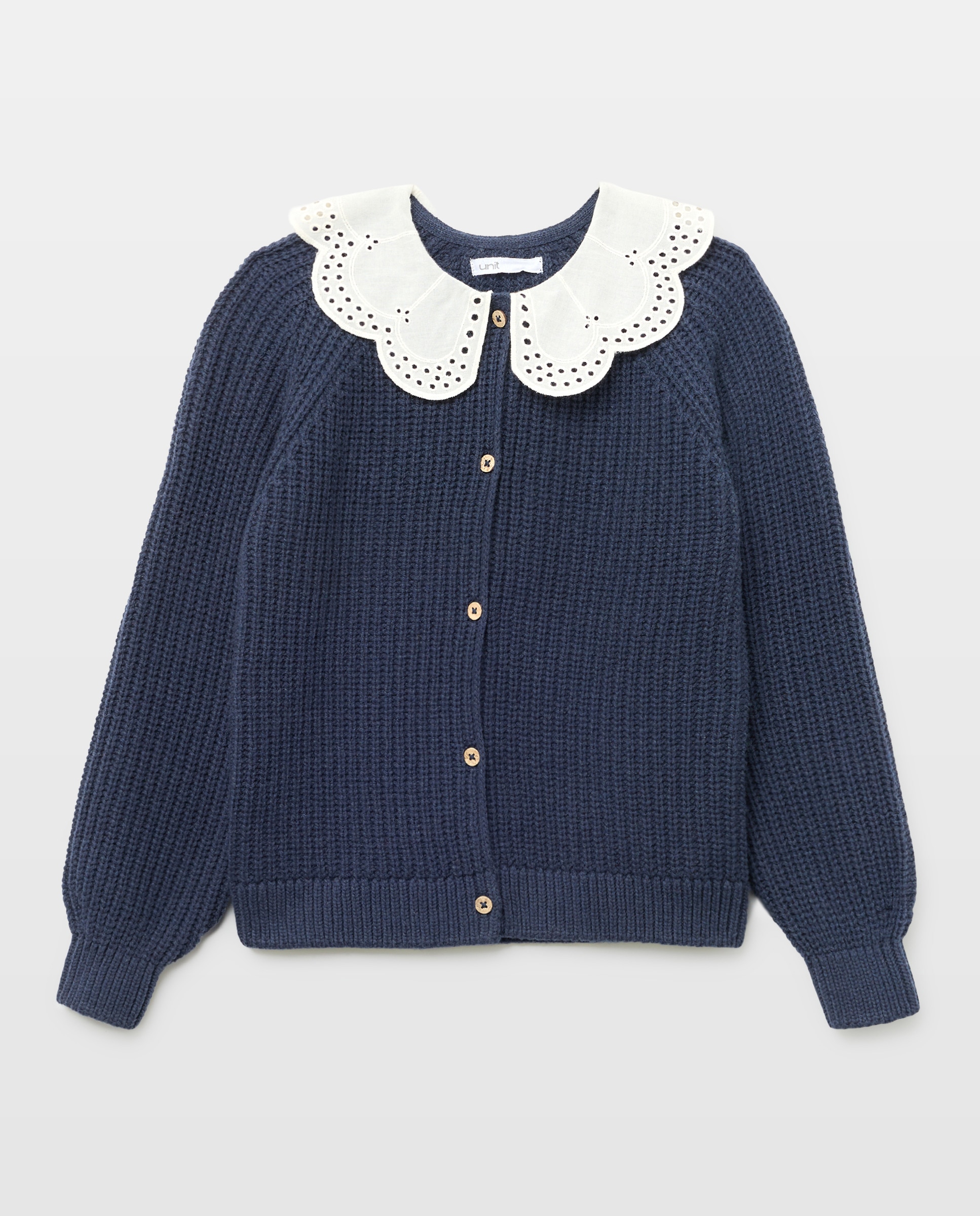 Chaqueta niña cuello blusa Azul marino-1
