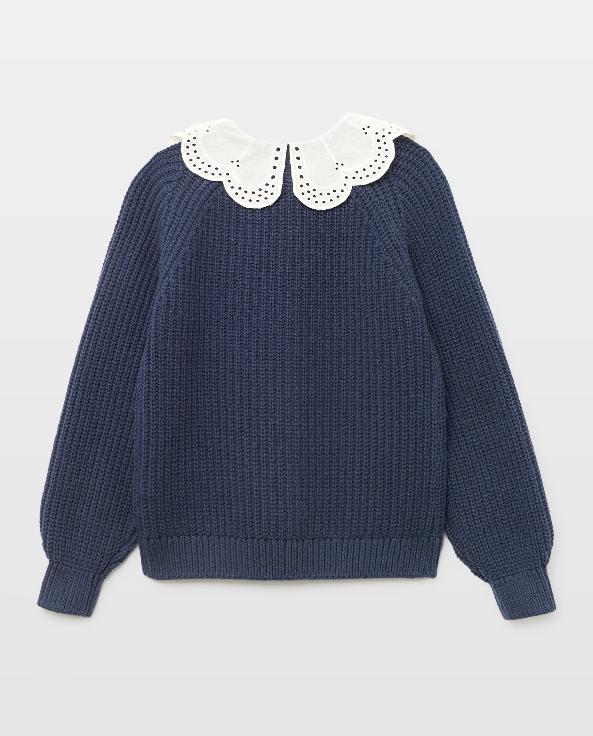 Chaqueta niña cuello blusa Azul marino-2