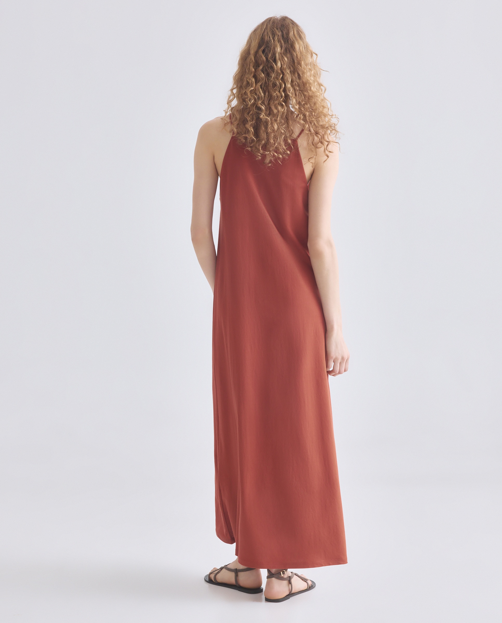 Vestido de mujer cuello halter tirante fino Toffee-3