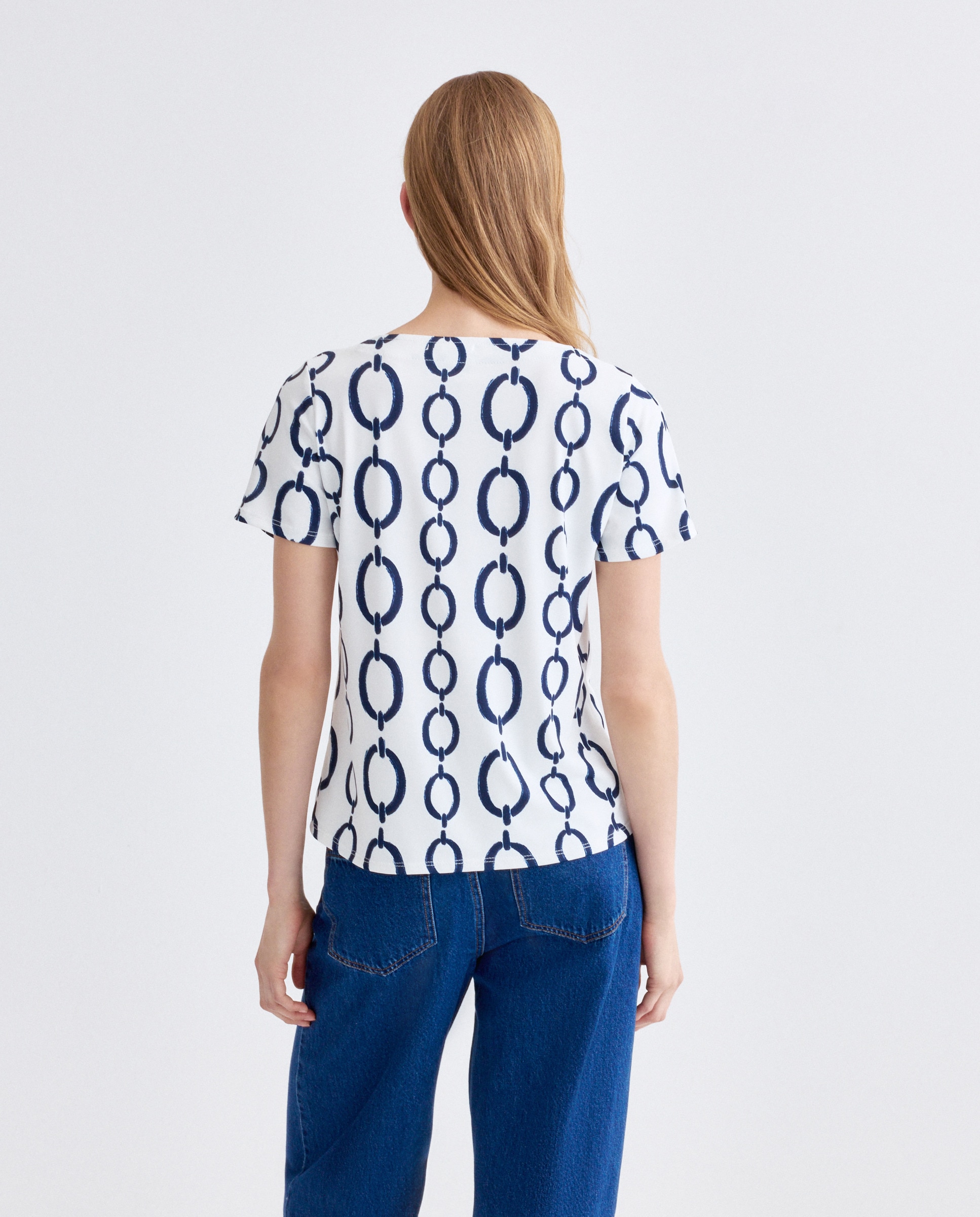T-shirt estampada com manga curta Natural-3