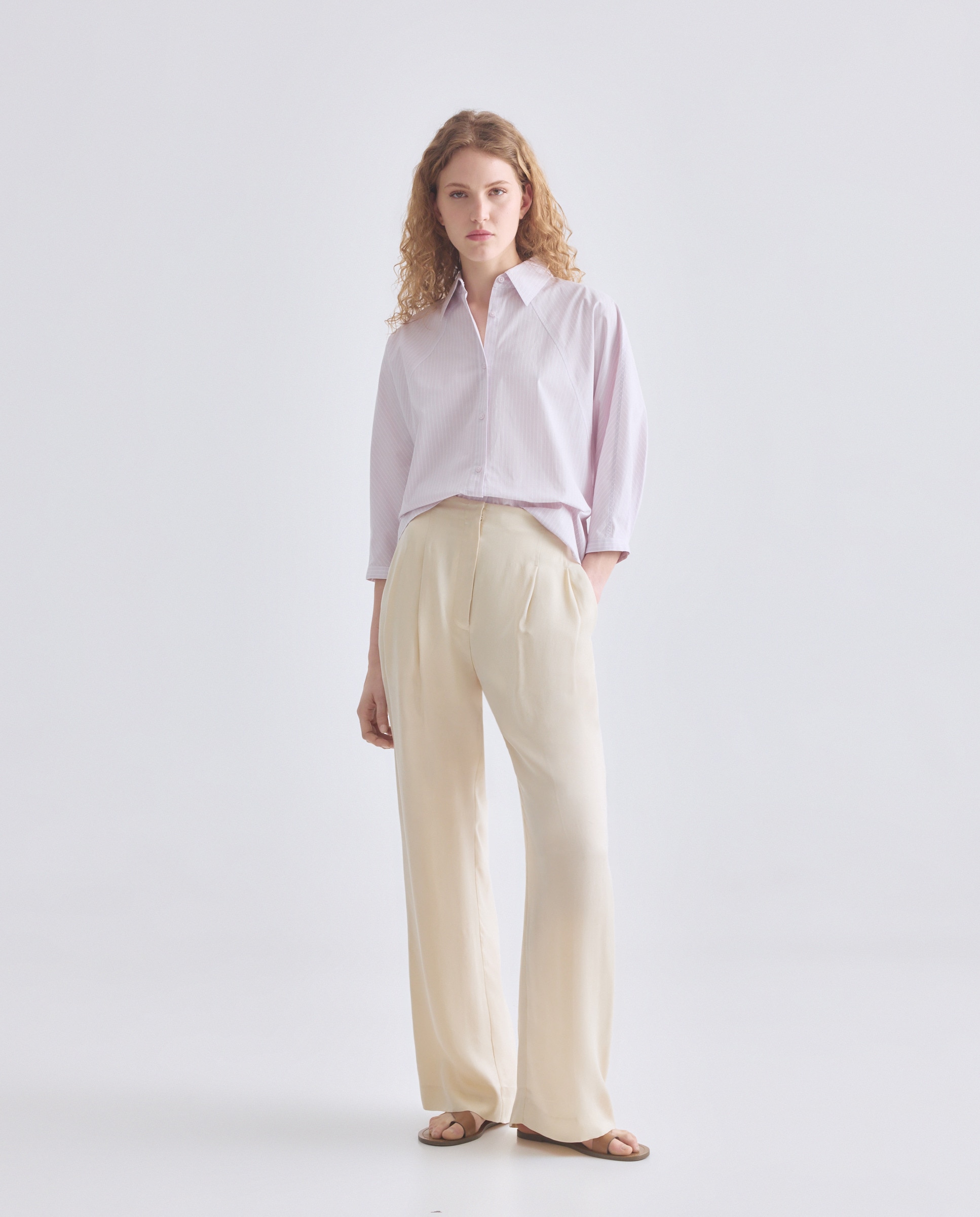 Camisa Relaxed com Mangas de Kimono. Roxo-2