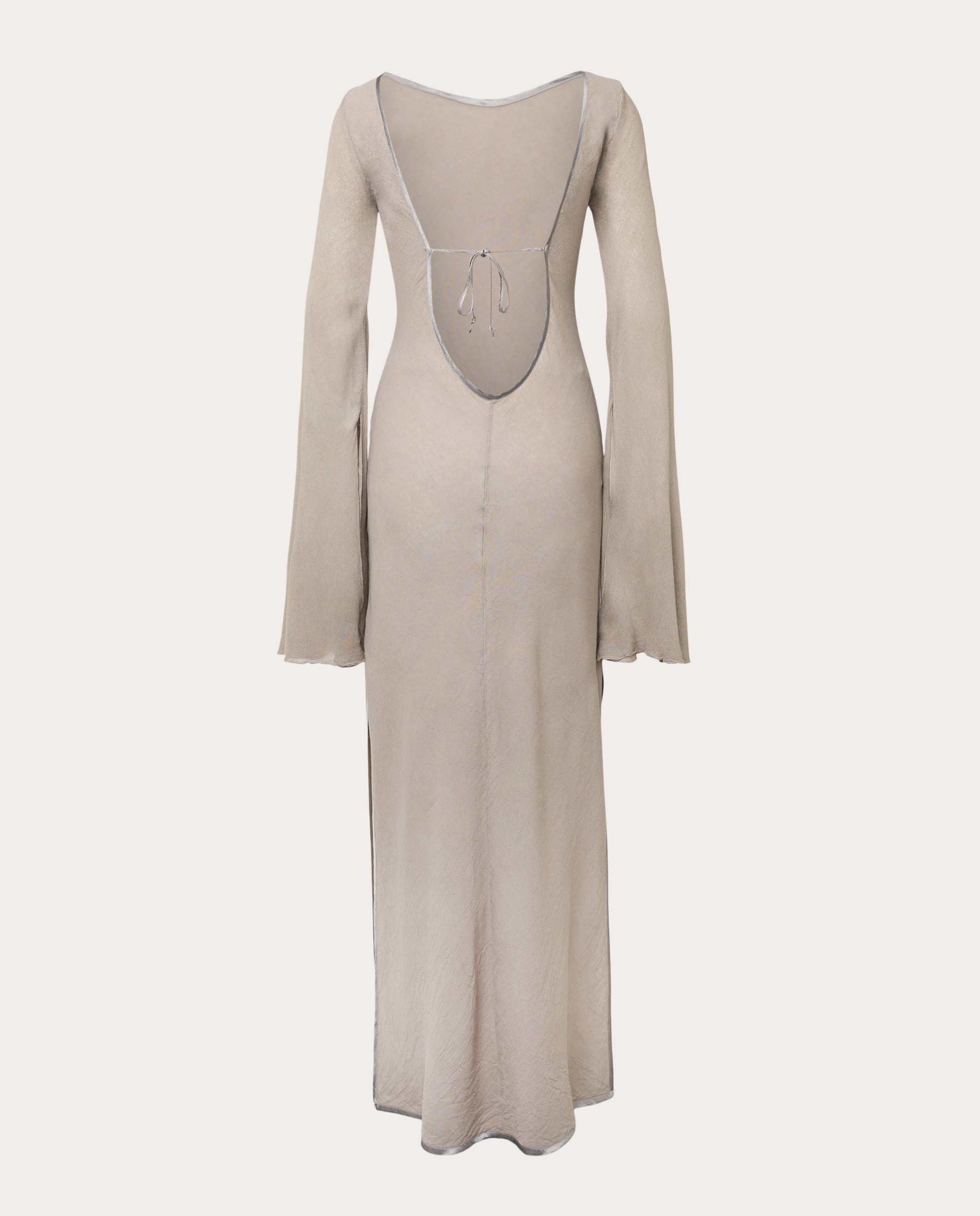 Vestido comprido Bege-2