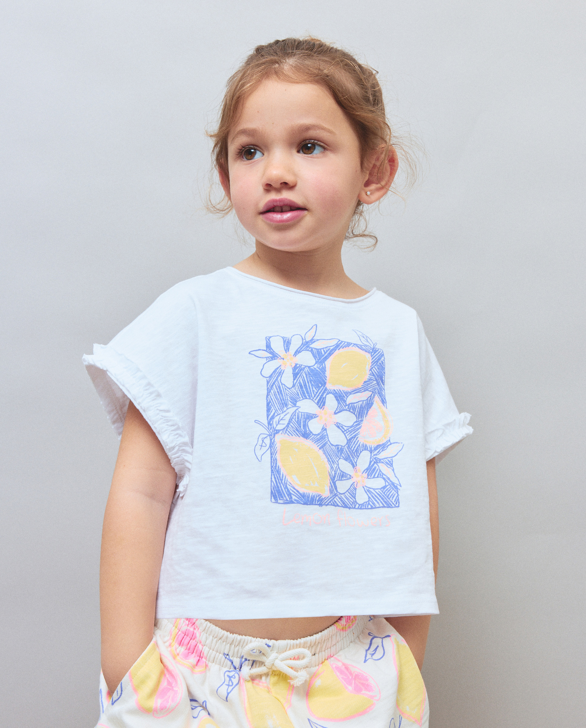 T-shirt de Alças com Mini Folho na Cava Kids El Corte Inglés Branco-1