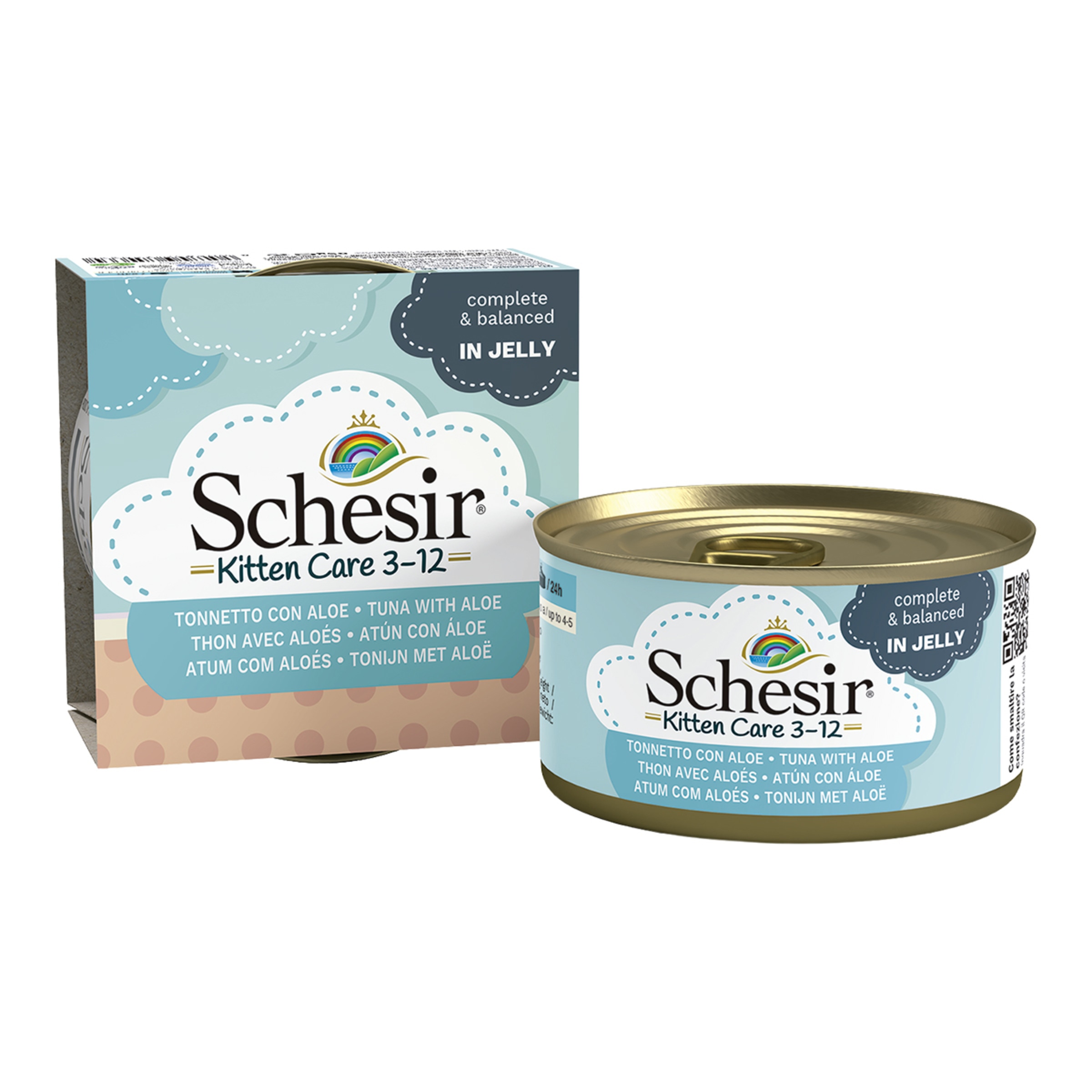 Imagen 0 de Comida húmeda para gatitos Schesir atún con aloe 85 g