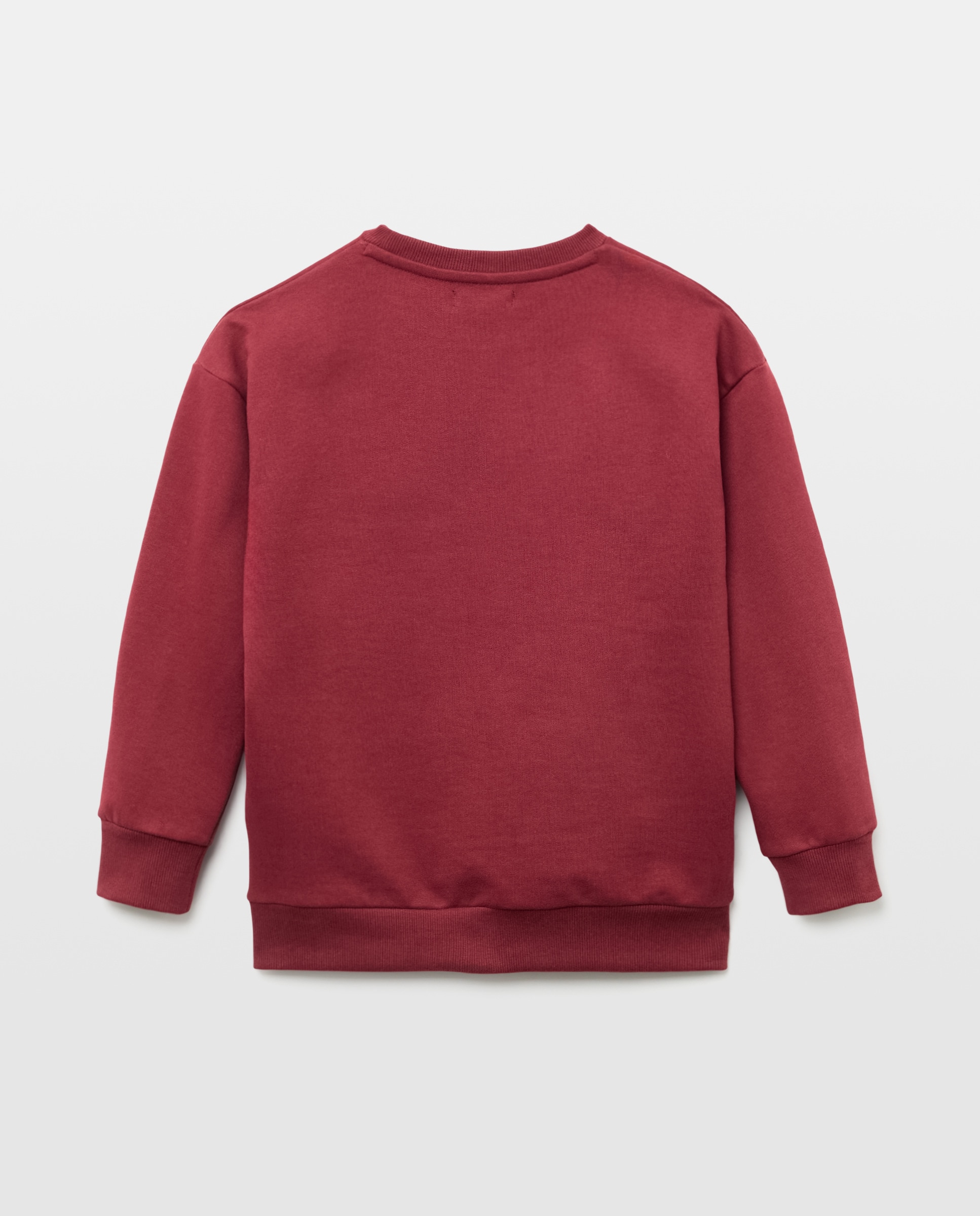 Sudadera de niño cuello caja estampada Burdeos-2