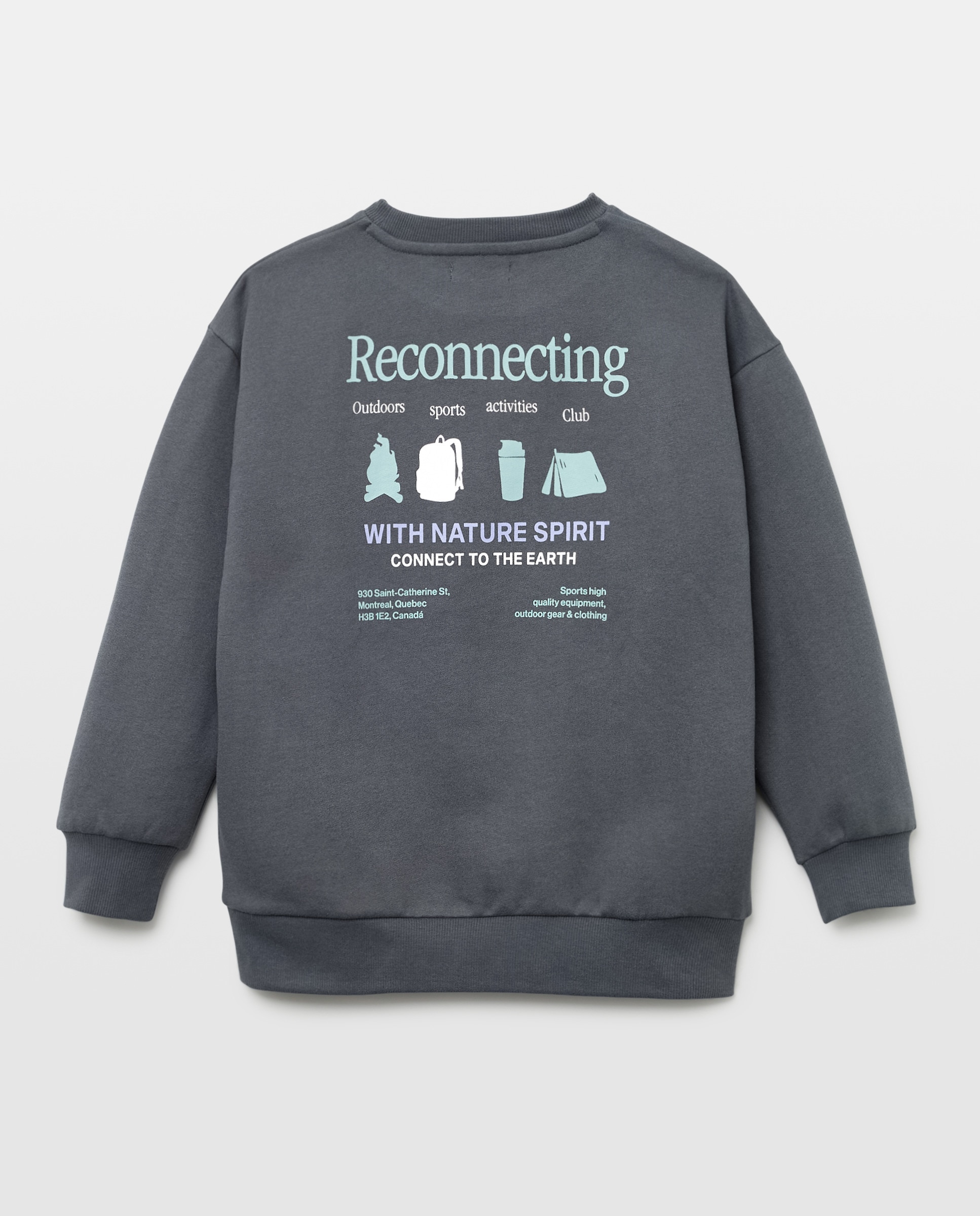 Sudadera de niño cuello caja estampada 830 Antracita-2