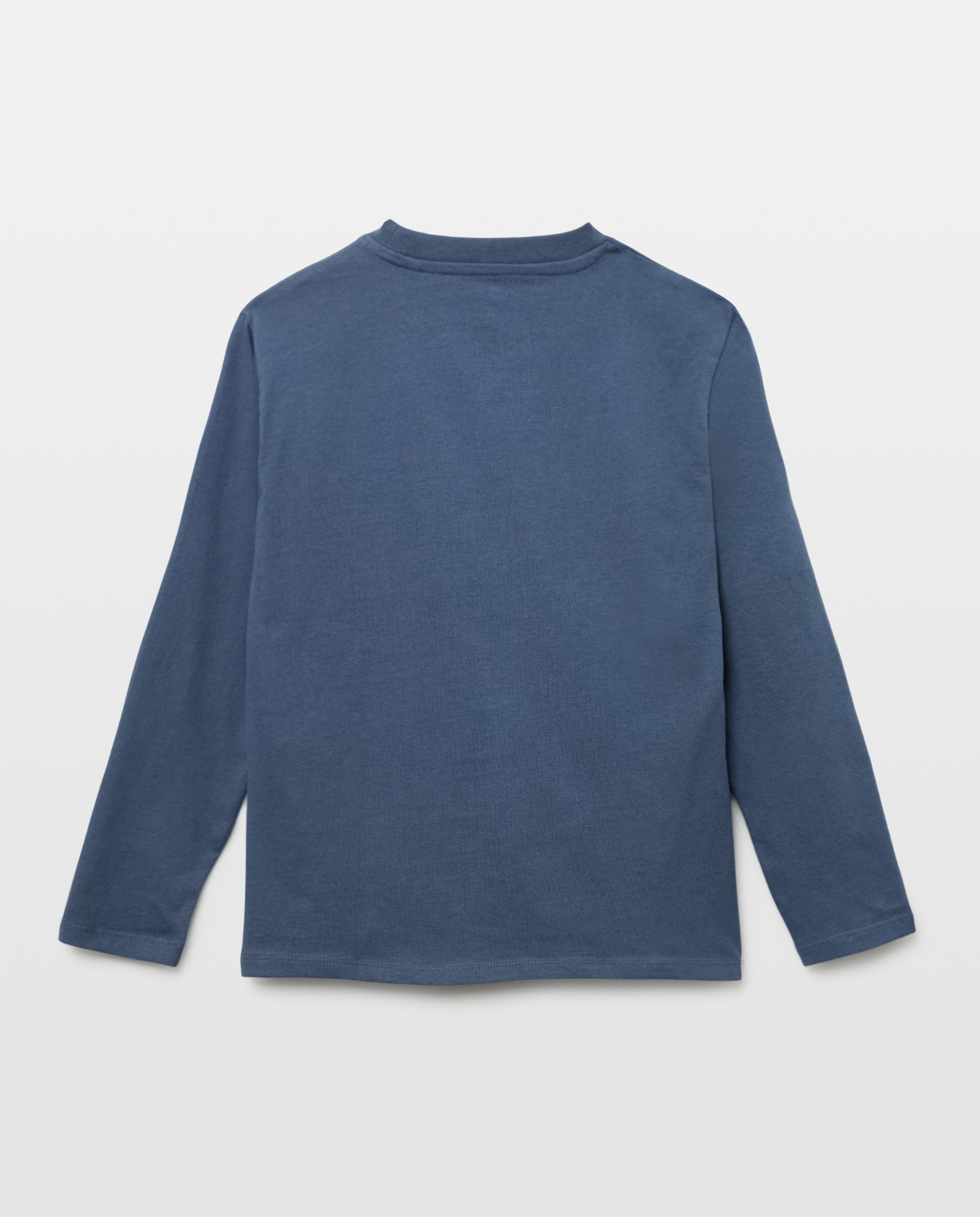 Camiseta de niño lisa manga larga Azul marino-2