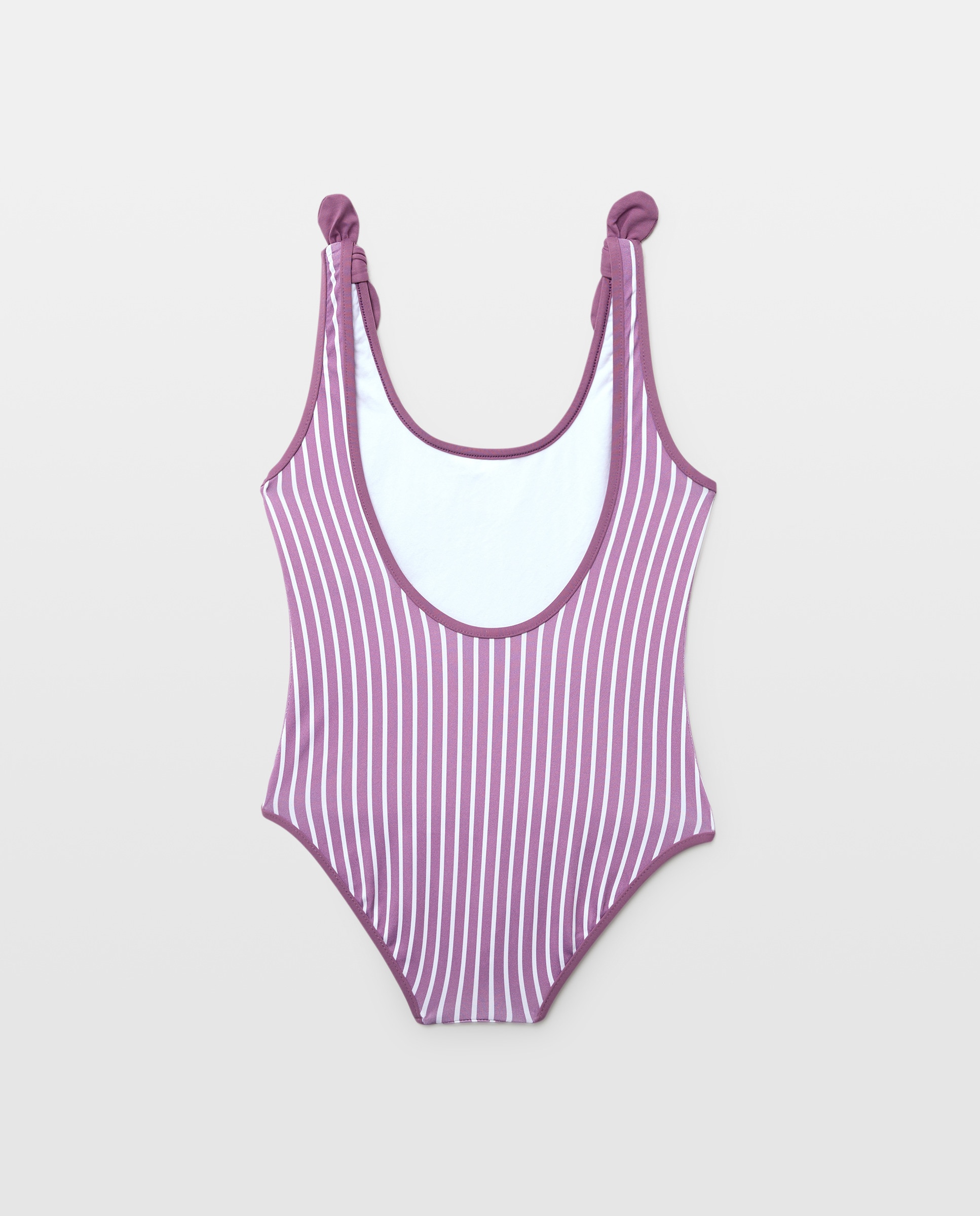 Bañador niña sencillo rayas Morado-2