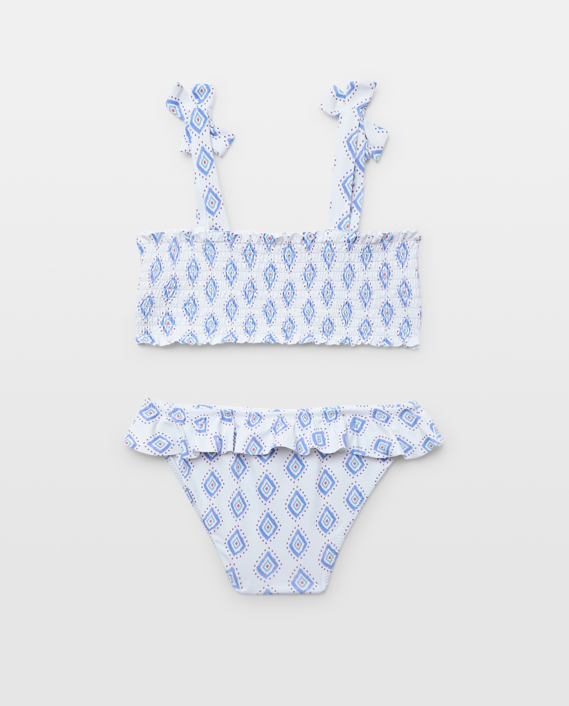 Bikini niña smock azteca Blanco roto-2