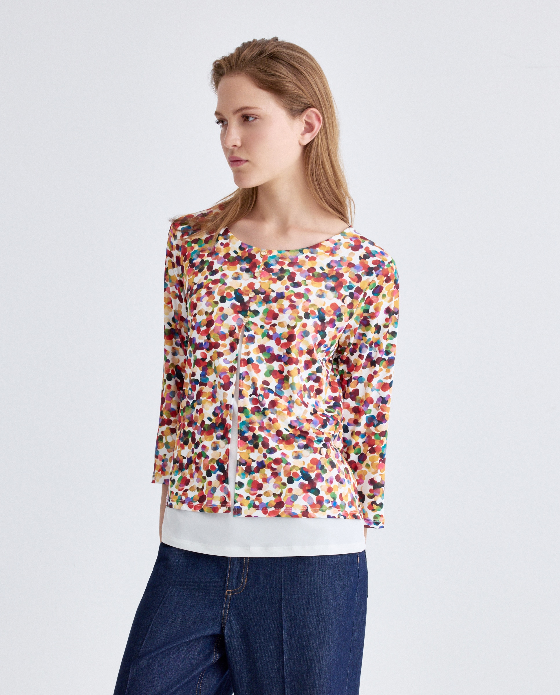 Imagem 0 de Falso Conjunto Estampado com Manga 3/4.