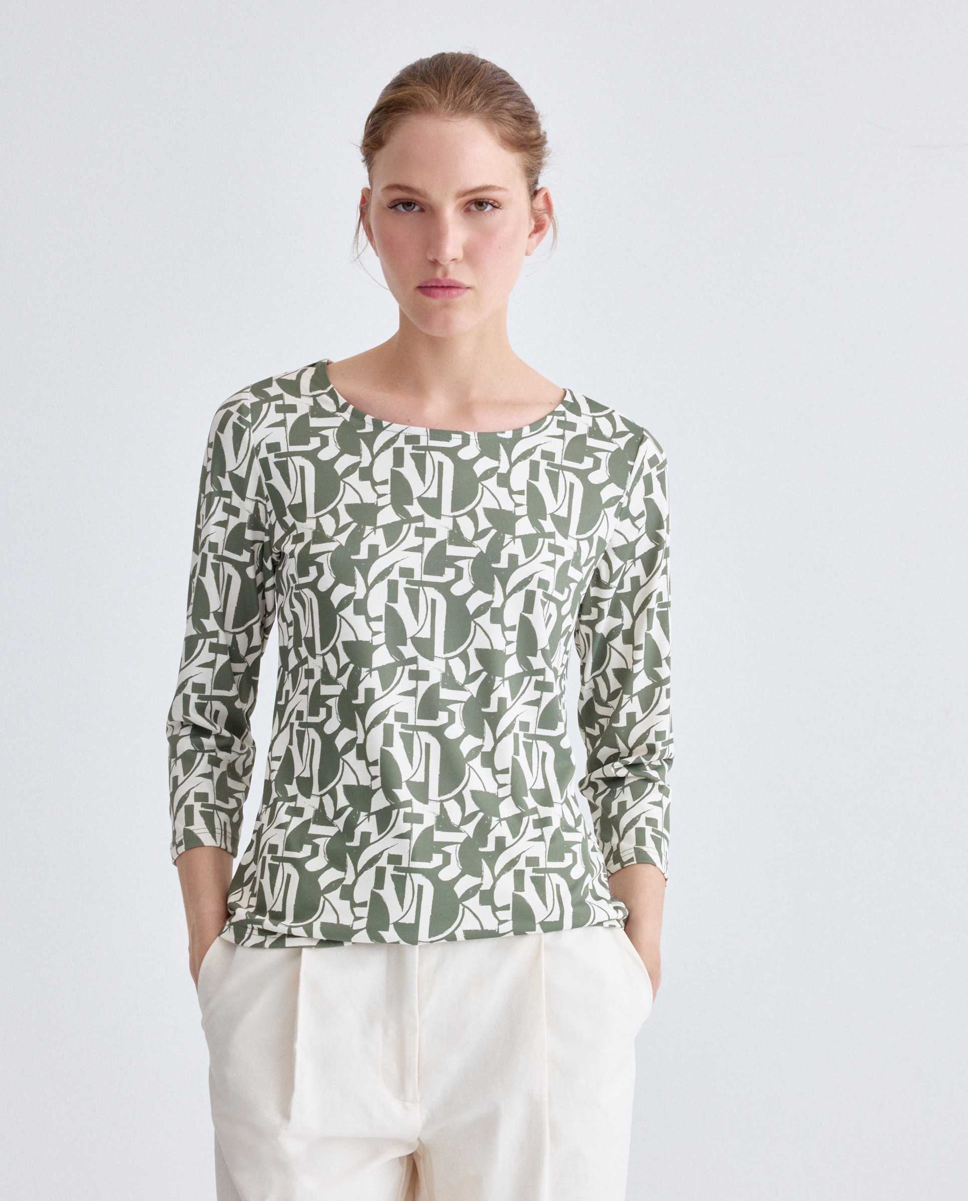 Imagem 0 de T-shirt estampada com manga 3/4