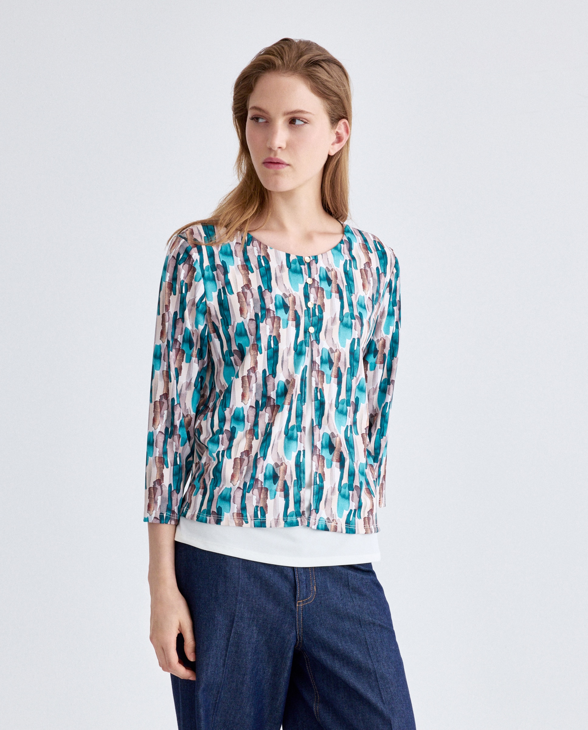 Imagem 0 de Falso Conjunto Estampado com Manga 3/4