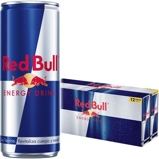 bebida energética con cafeína, taurina, Vitamina B, sacarosa y glucosa pack 12 latas 250 ml - Red Bull