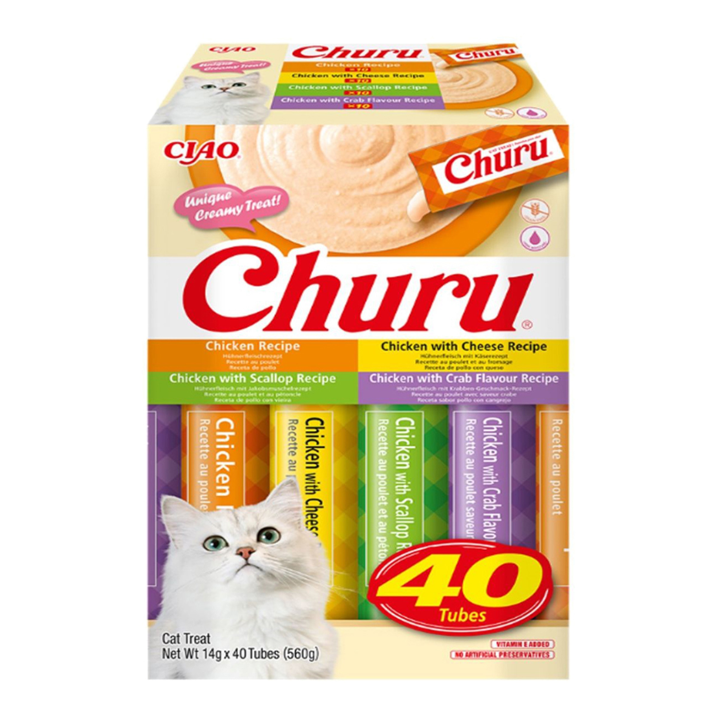 Imagen 0 de Snack para gatos adultos Churu variedades pollo 40 x 14 g