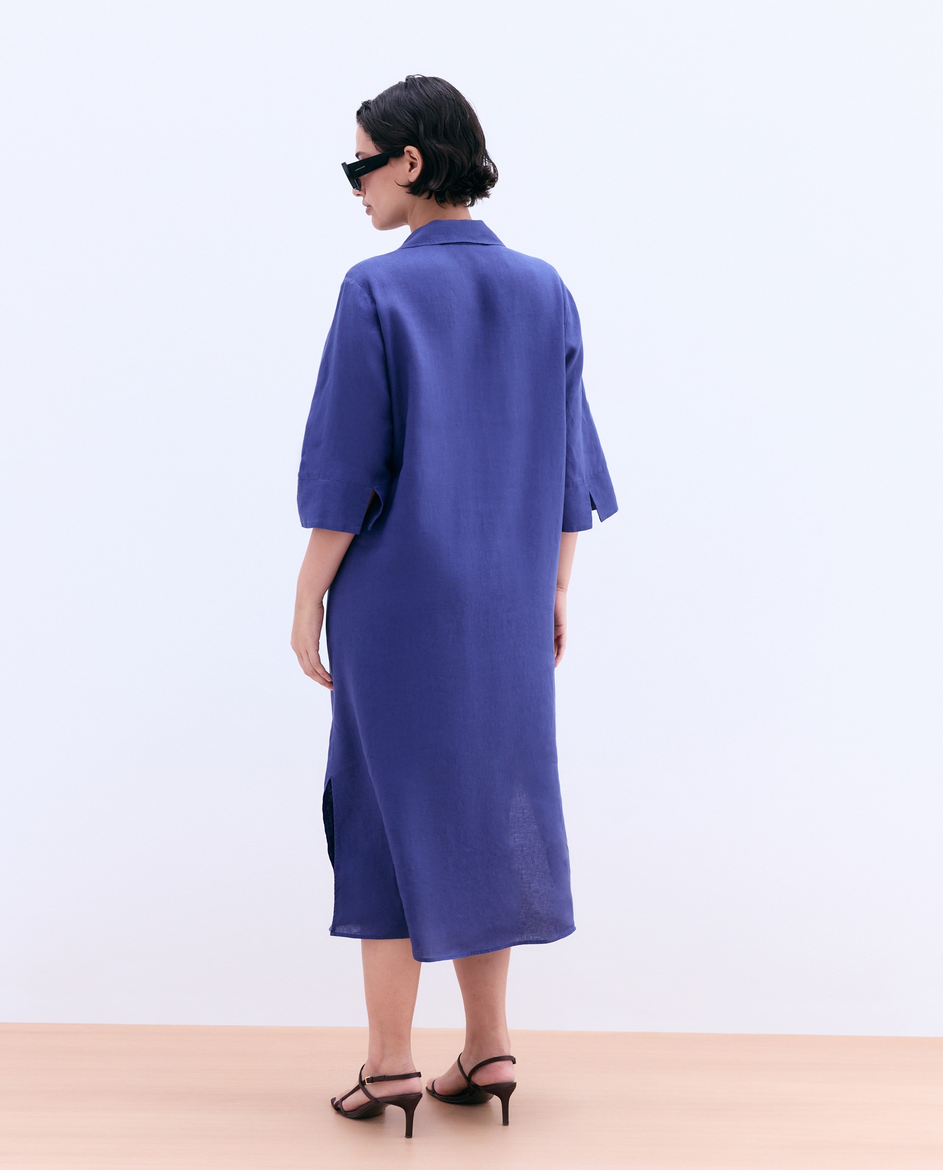 Vestido Midi Liso 400 Azul-3