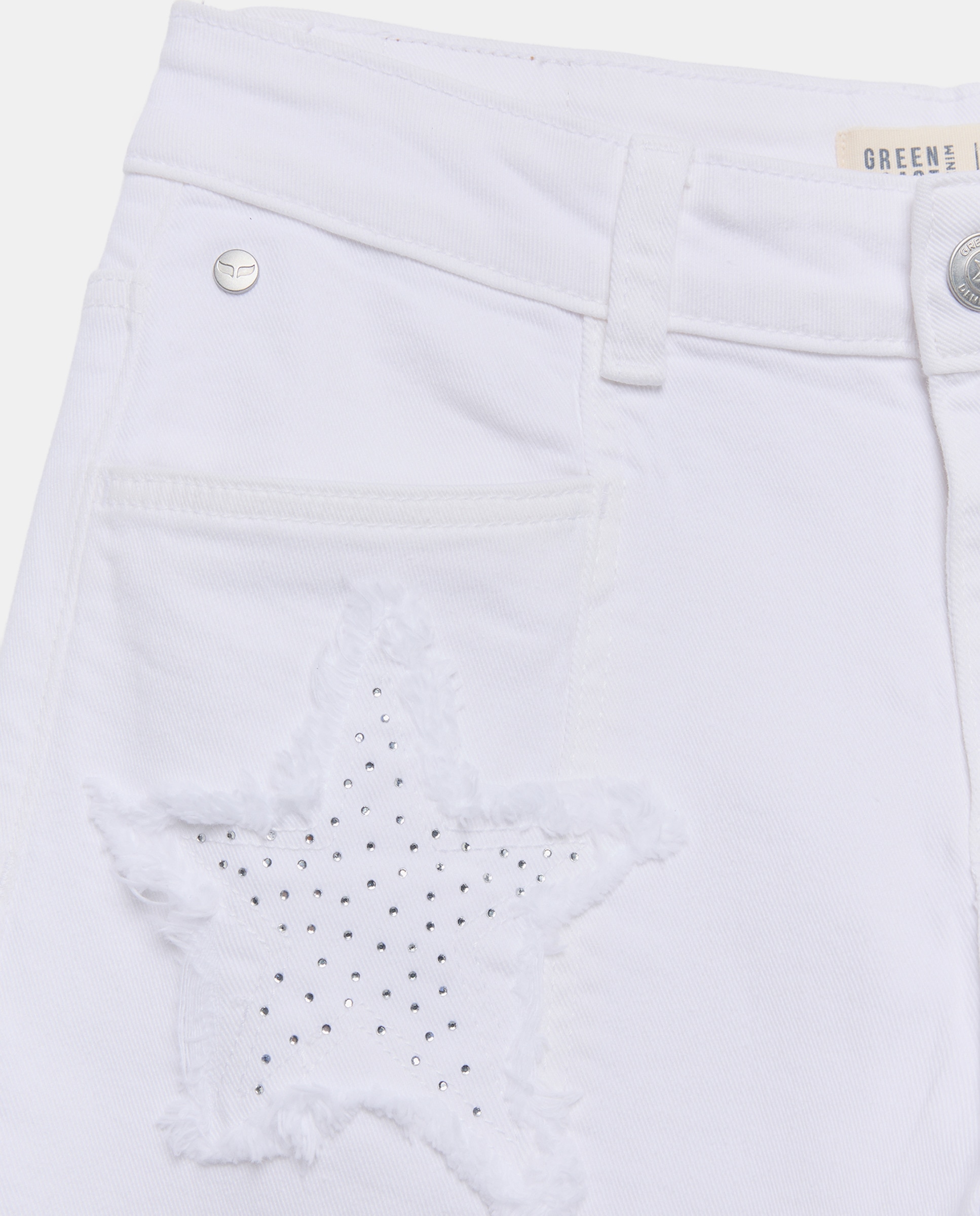 Calças Wide Leg com Estrelas e Strass Branco-2
