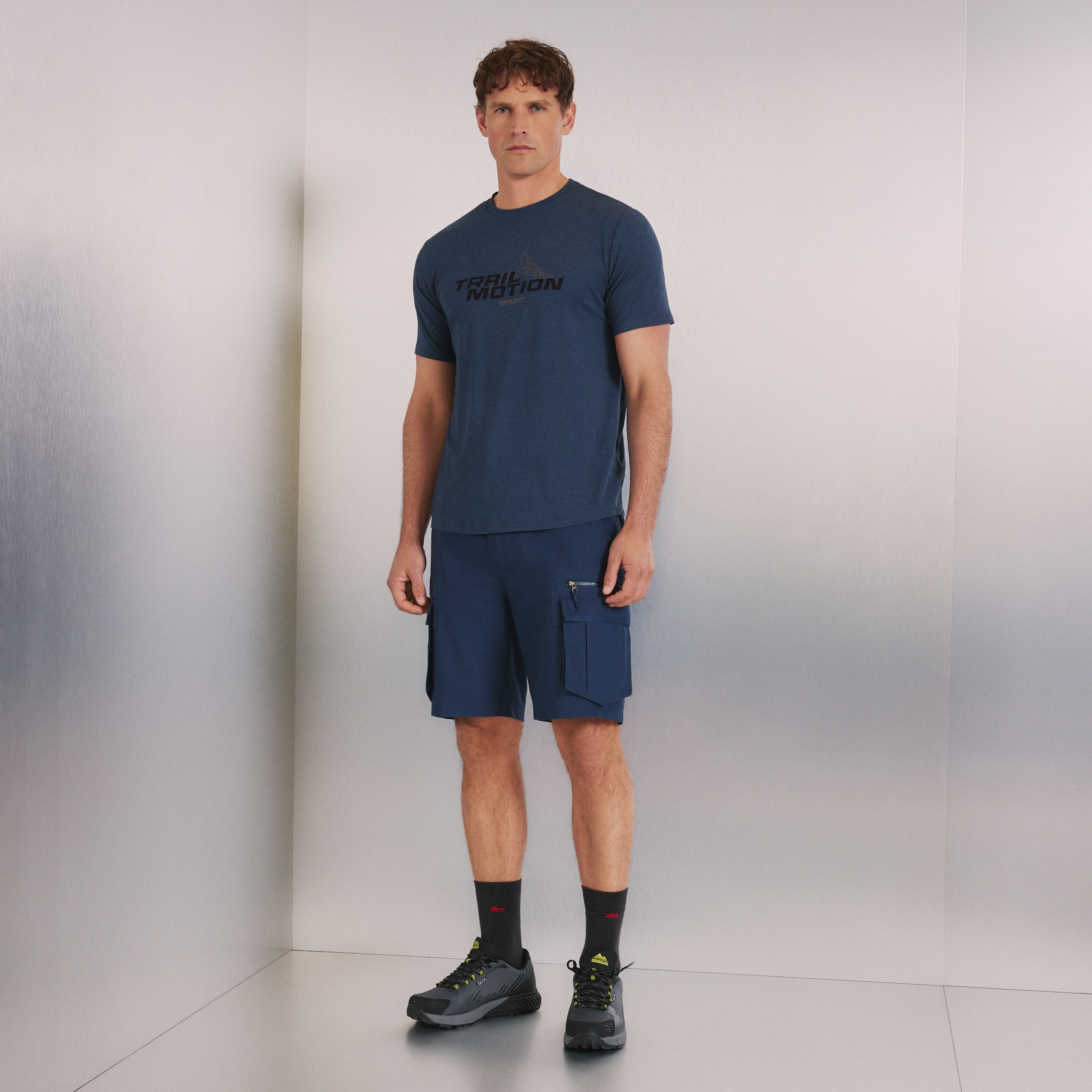 Bermudas de Montanha de Homem Azul-1