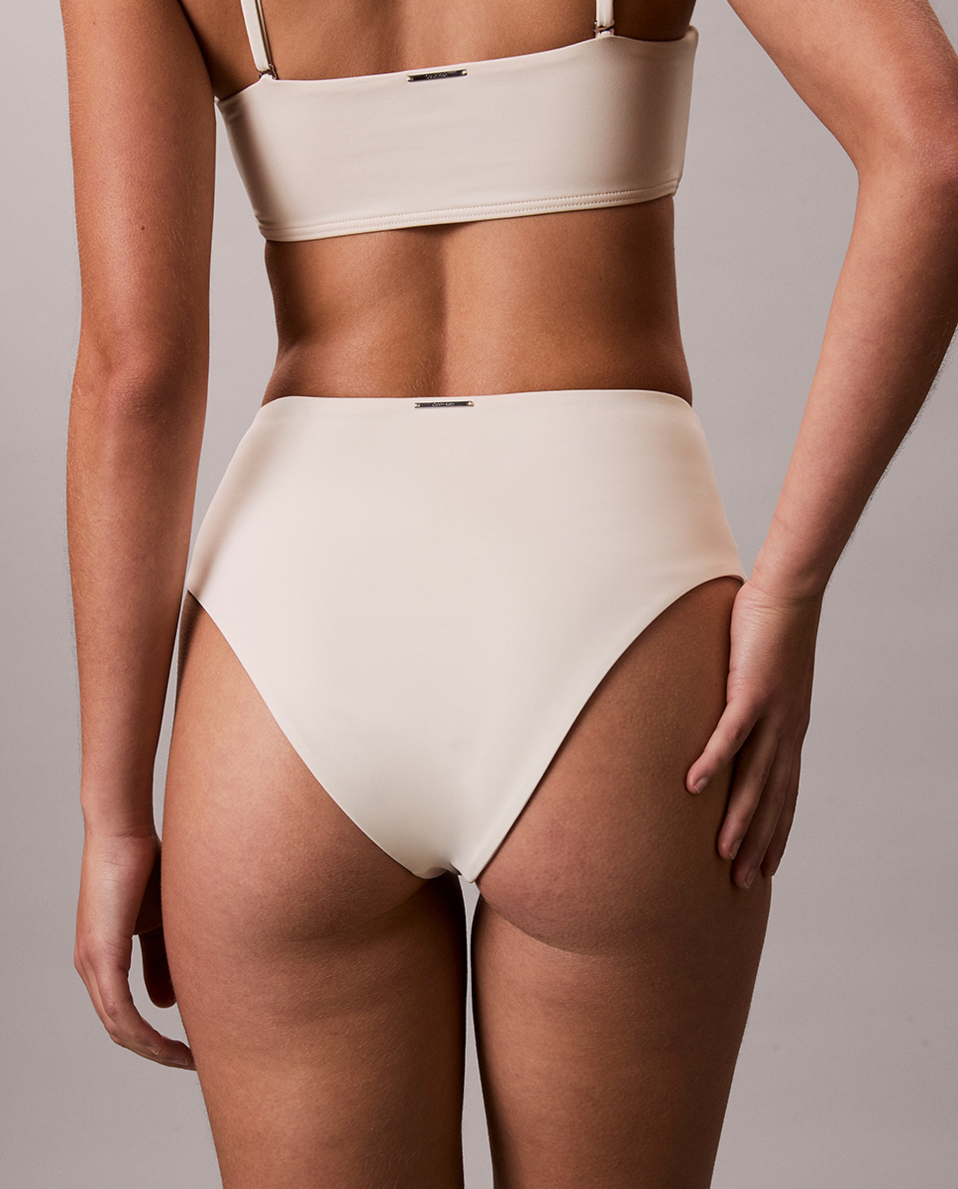 Parte de Baixo de Biquíni com Cintura Subida Creme-4
