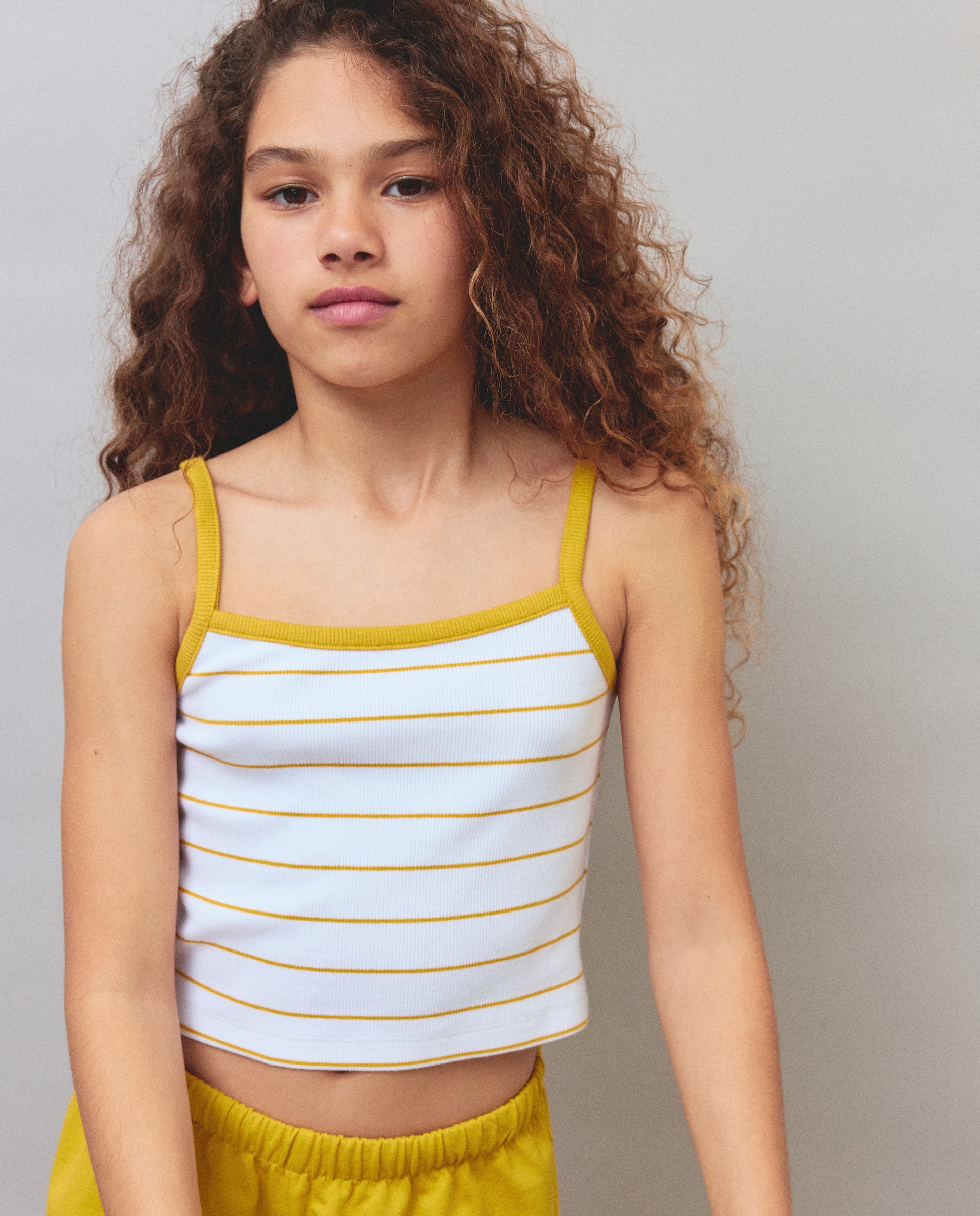 Conjunto Desportivo com Estampado às Riscas Kids El Corte Inglés Amarelo-2