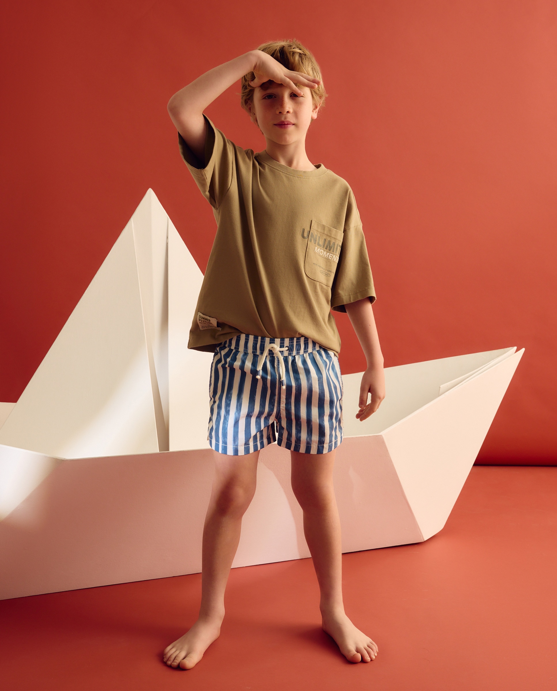 Imagem 0 de Calções de Banho de Algodão Bordado