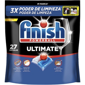 detergente lavavajillas Powerball Ultimate bolsa 27 dosis - Finish