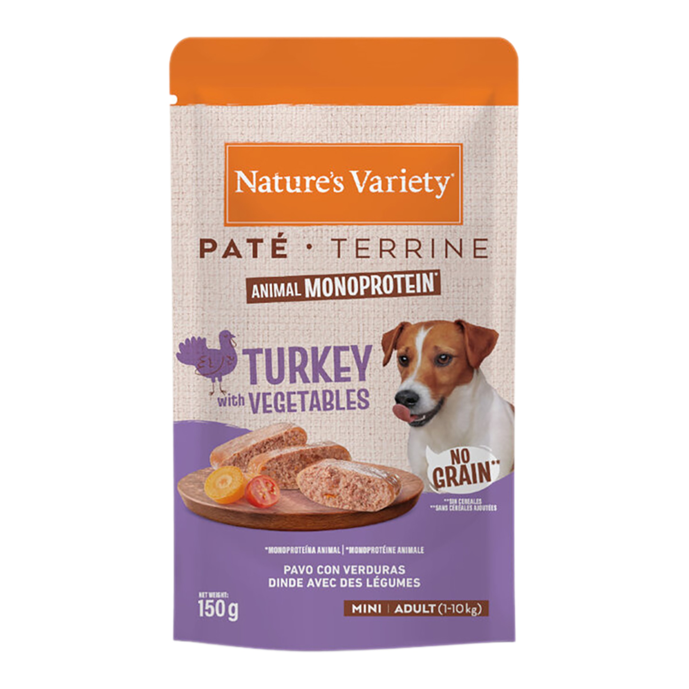Imagen 0 de Comida húmeda para perros adultos minis Nature's Variety no grain paté pavo 150 g