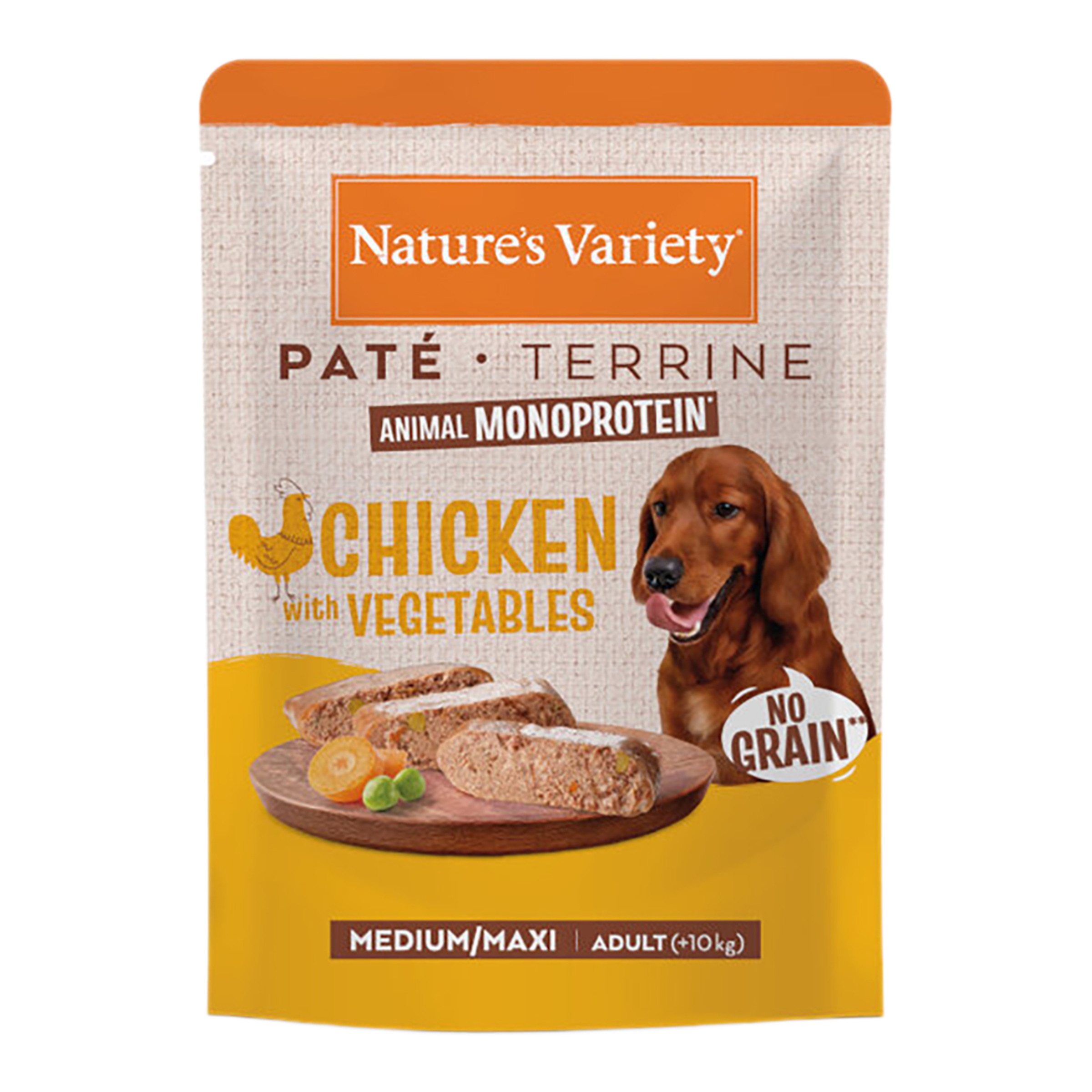 Imagen 0 de Comida húmeda para perros adultos medianos y grandes Nature's Variety No Grain paté pollo con verduras 300 g