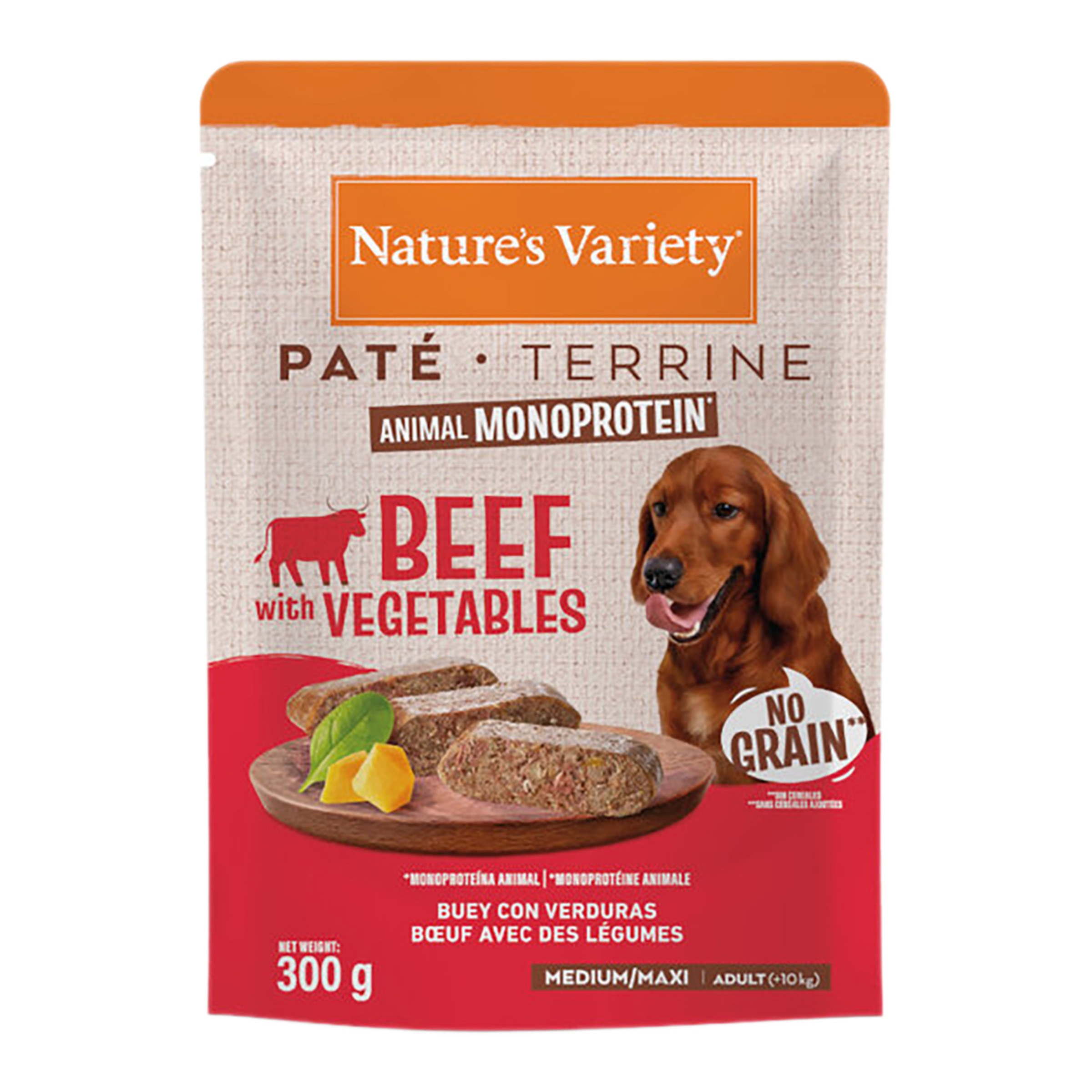 Imagen 0 de Comida húmeda para perros adultos medianos y grandes Nature's Variety paté buey 300 g