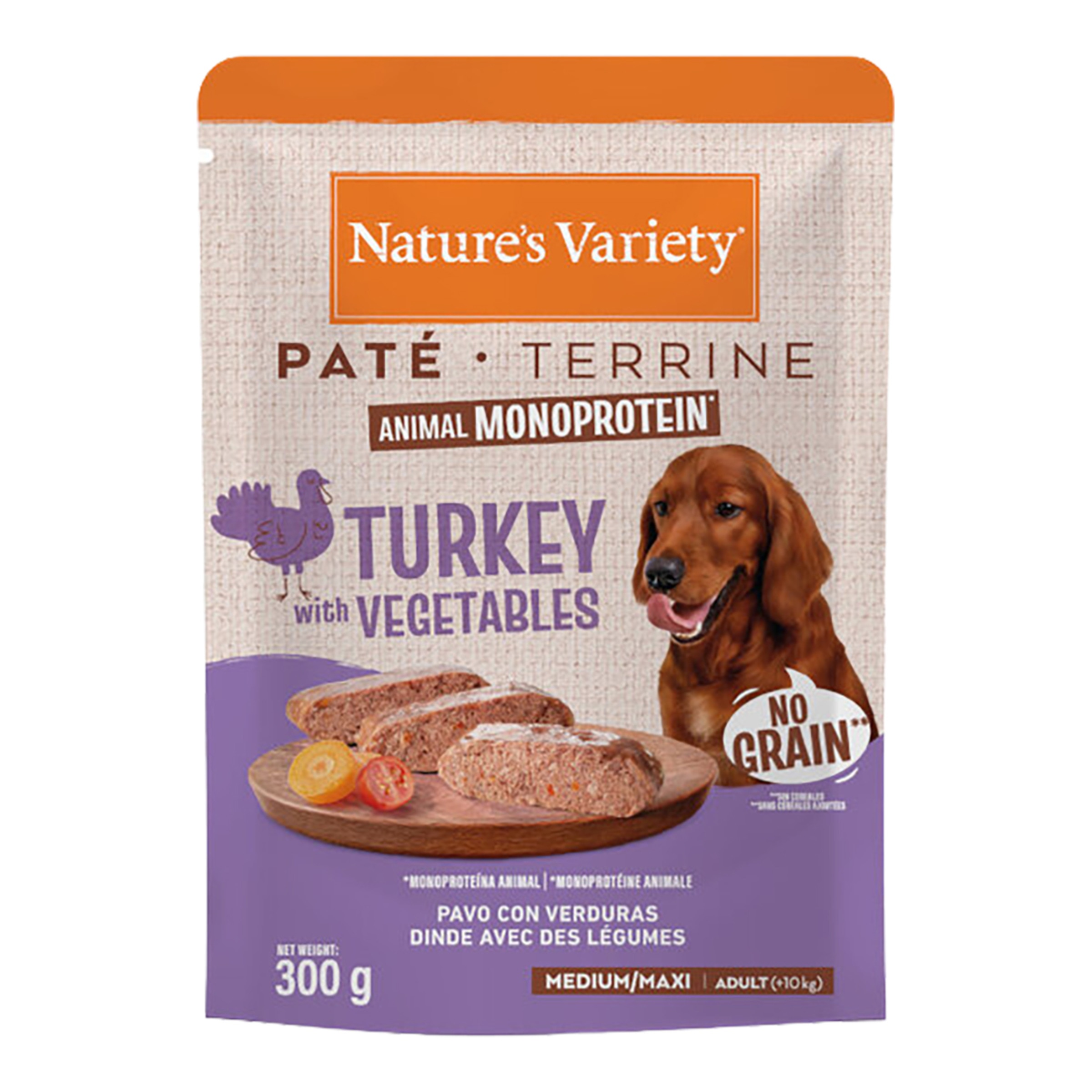 Imagen 0 de Comida húmeda para perros adultos medianos y grandes Nature's Variety paté pavo no grain 300 g