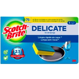Esfregão Fibra Verde com Esponja Não Risca Vitrocerâmica e Superfícies Antiaderentes 1 unidade - Scotch-brite