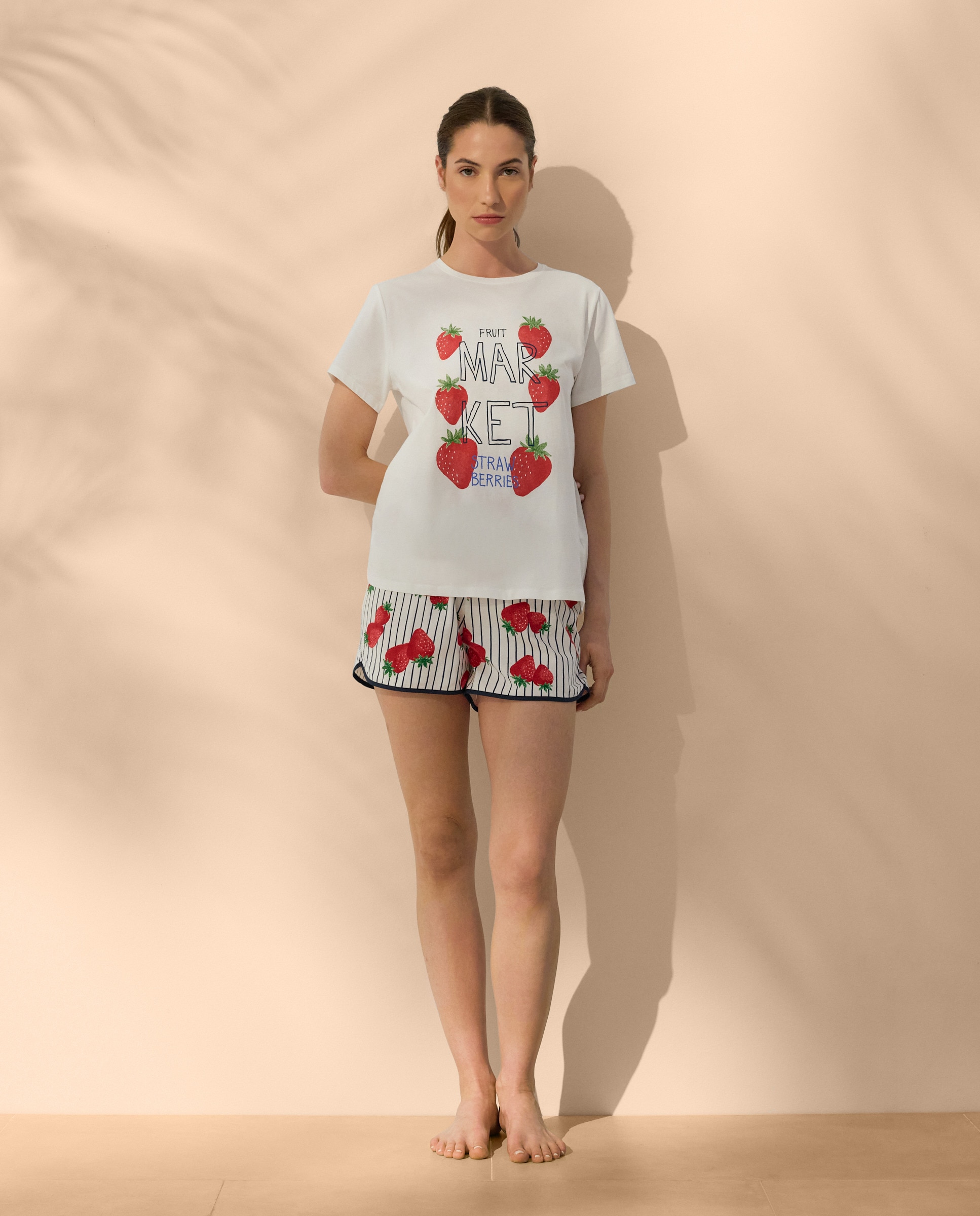 T-shirt de Pijama com Manga Curta 120 Cru-2