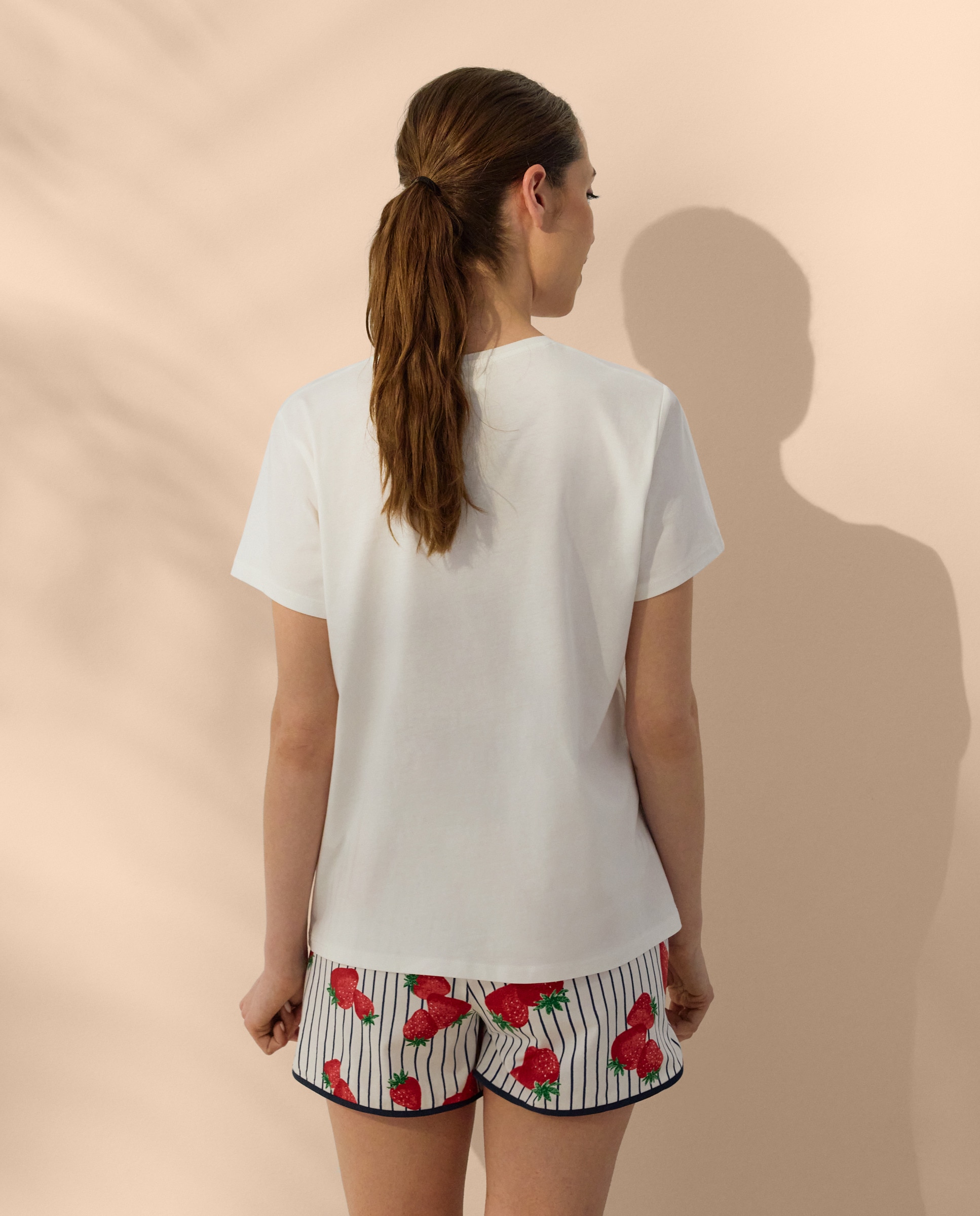 T-shirt de Pijama com Manga Curta 120 Cru-3