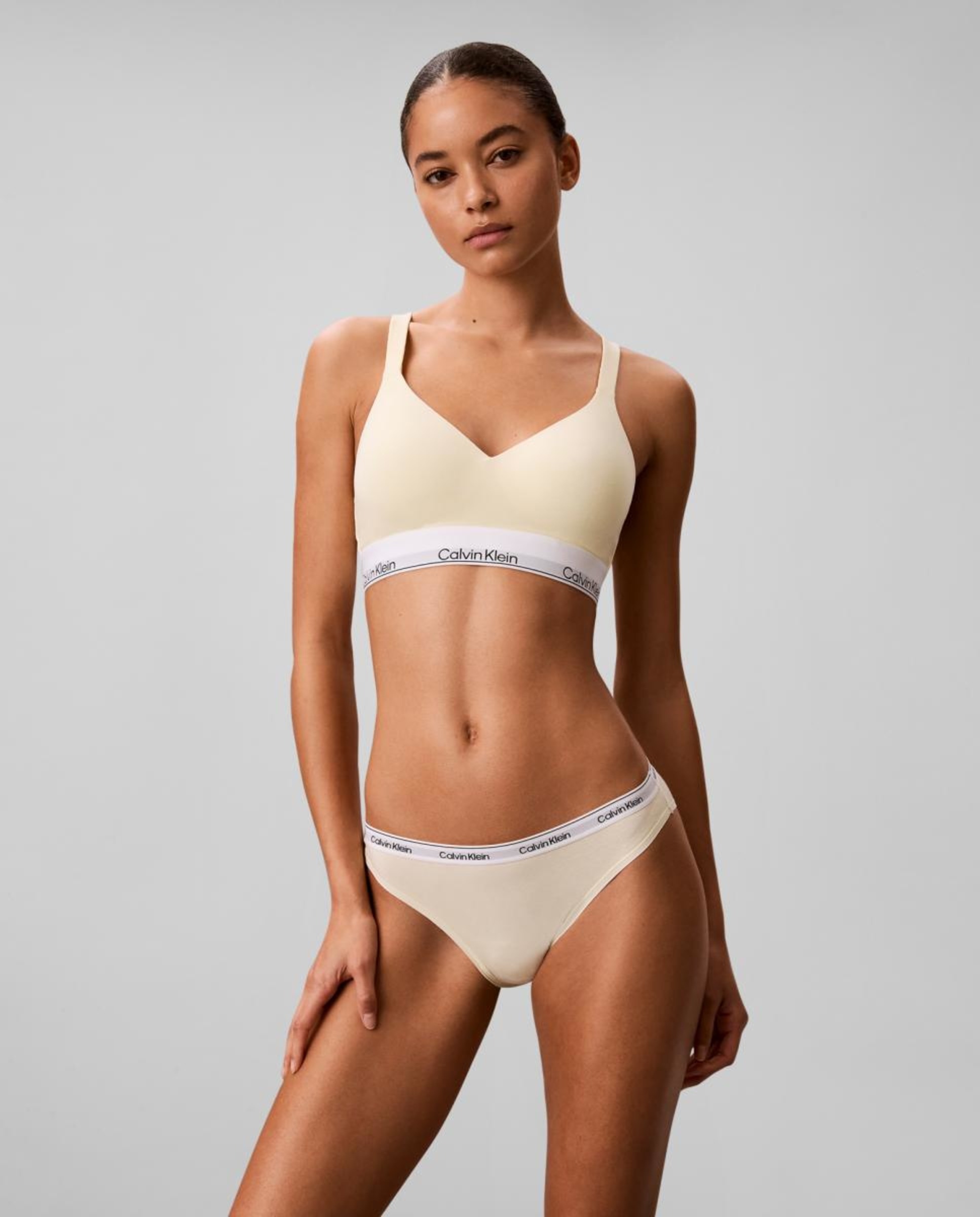 Soutien Bralette de Copa Moldada Icon Cotton Modal Amarelo-2