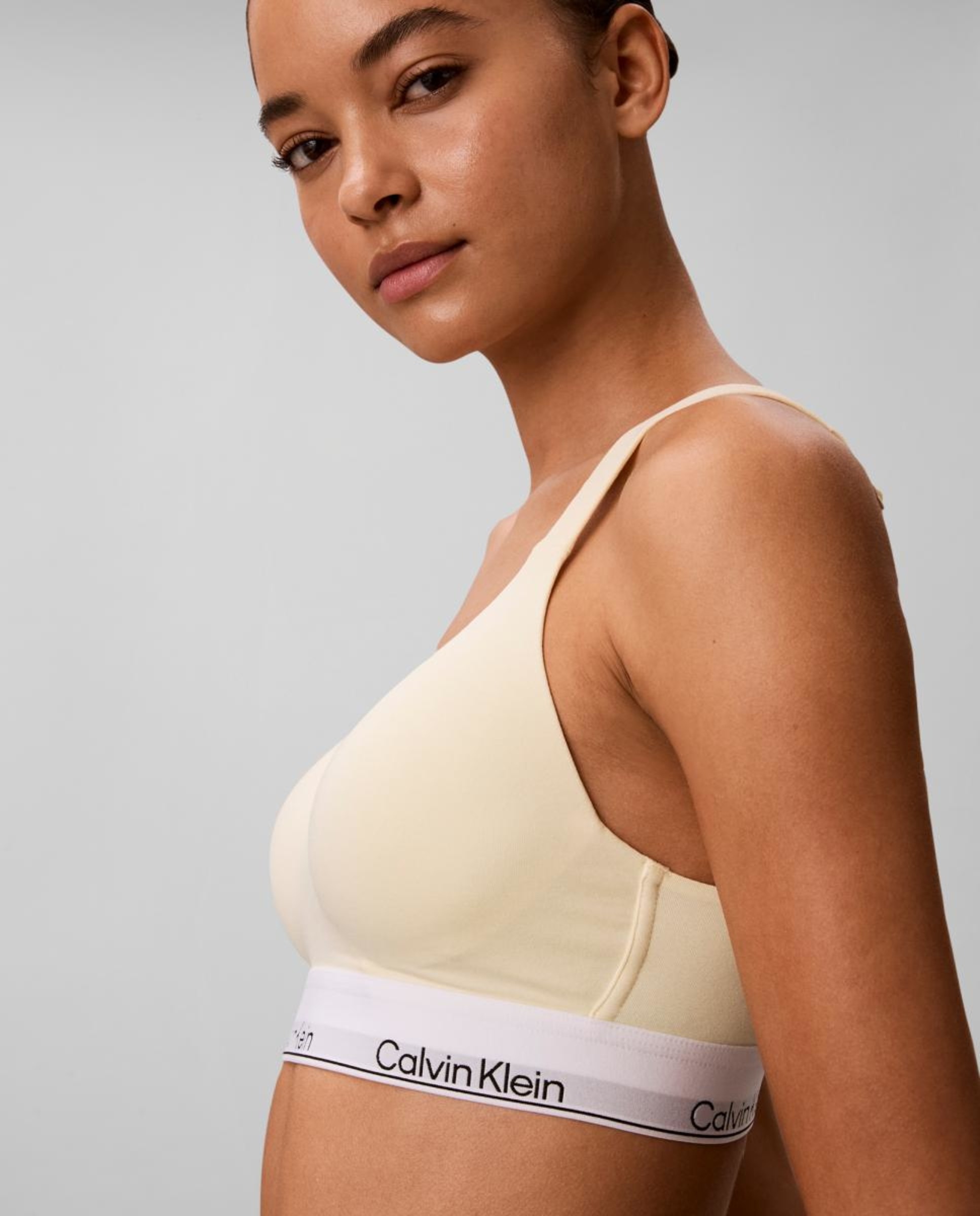 Soutien Bralette de Copa Moldada Icon Cotton Modal Amarelo-5