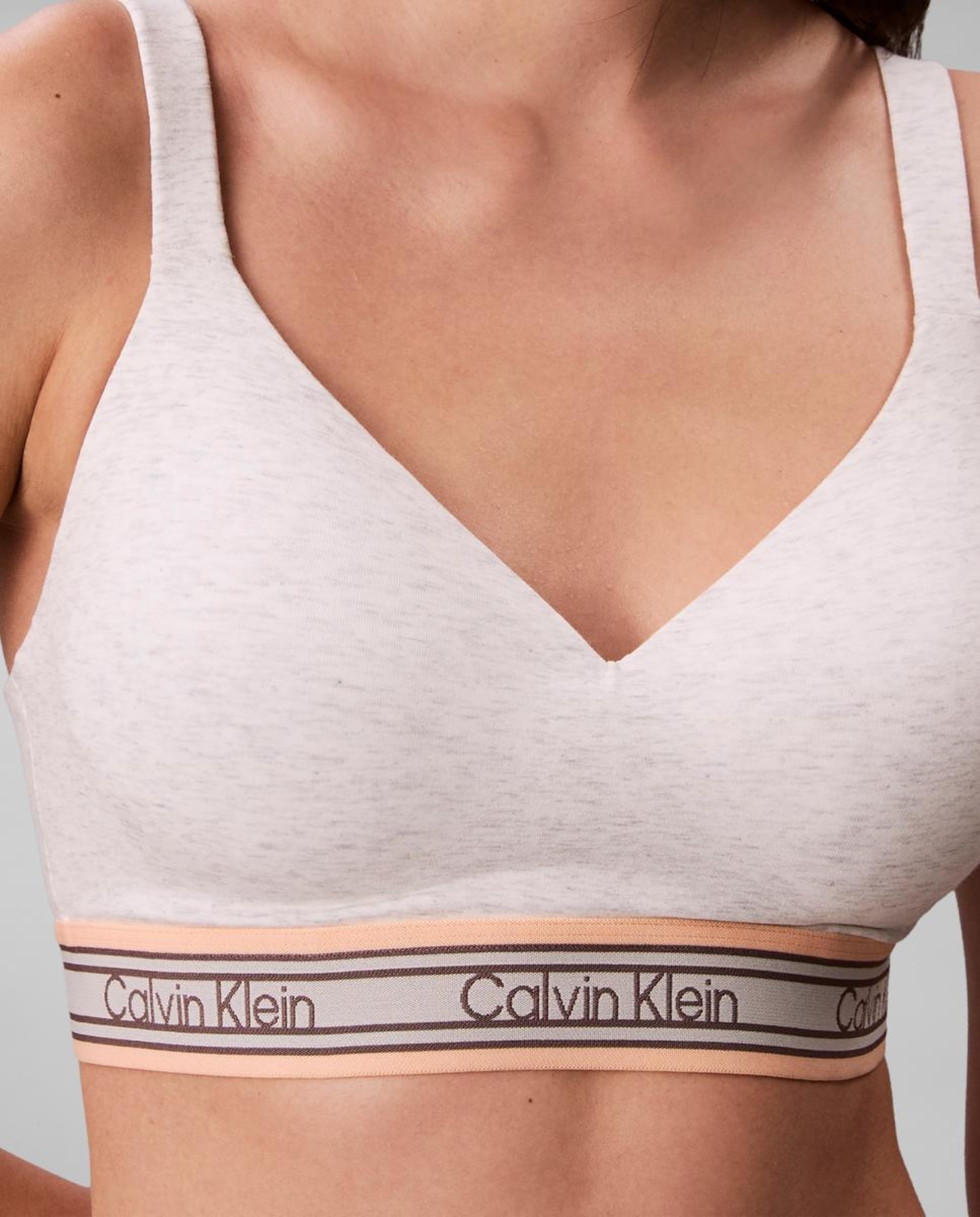 Soutien Bralette de Copa Moldada Icon Cotton Modal Cinzento-5