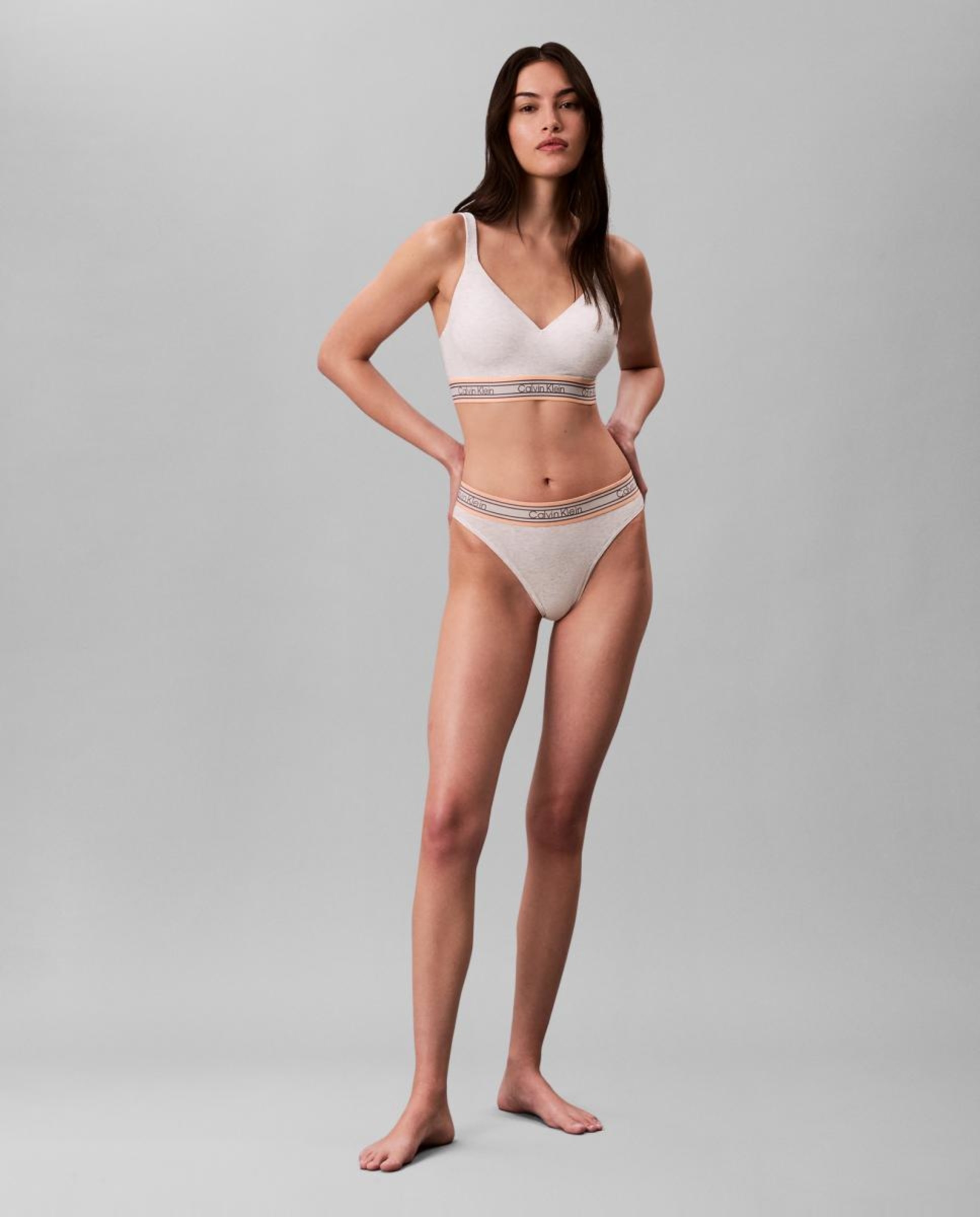 Soutien Bralette de Copa Moldada Icon Cotton Modal Cinzento-3