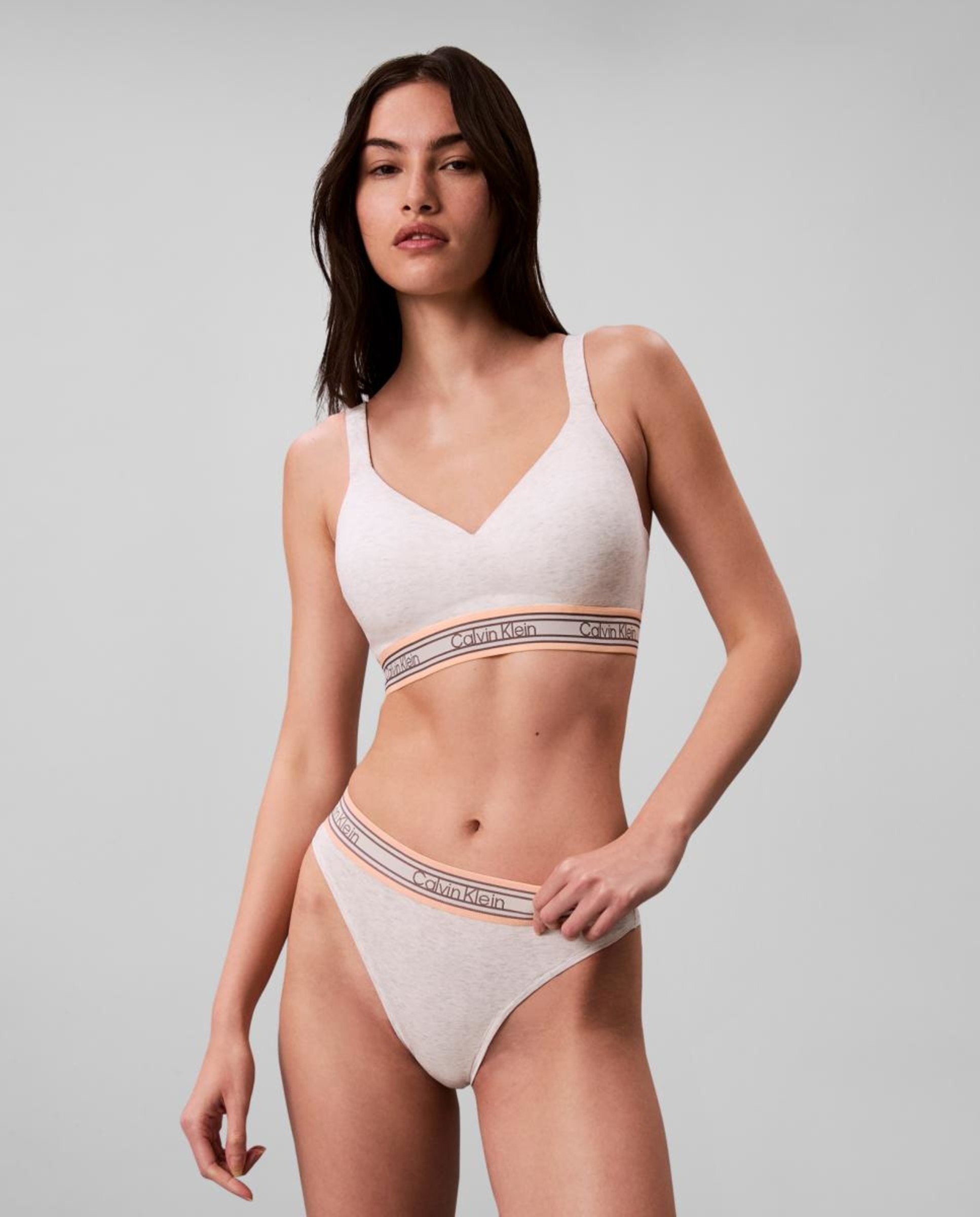 Soutien Bralette de Copa Moldada Icon Cotton Modal Cinzento-2