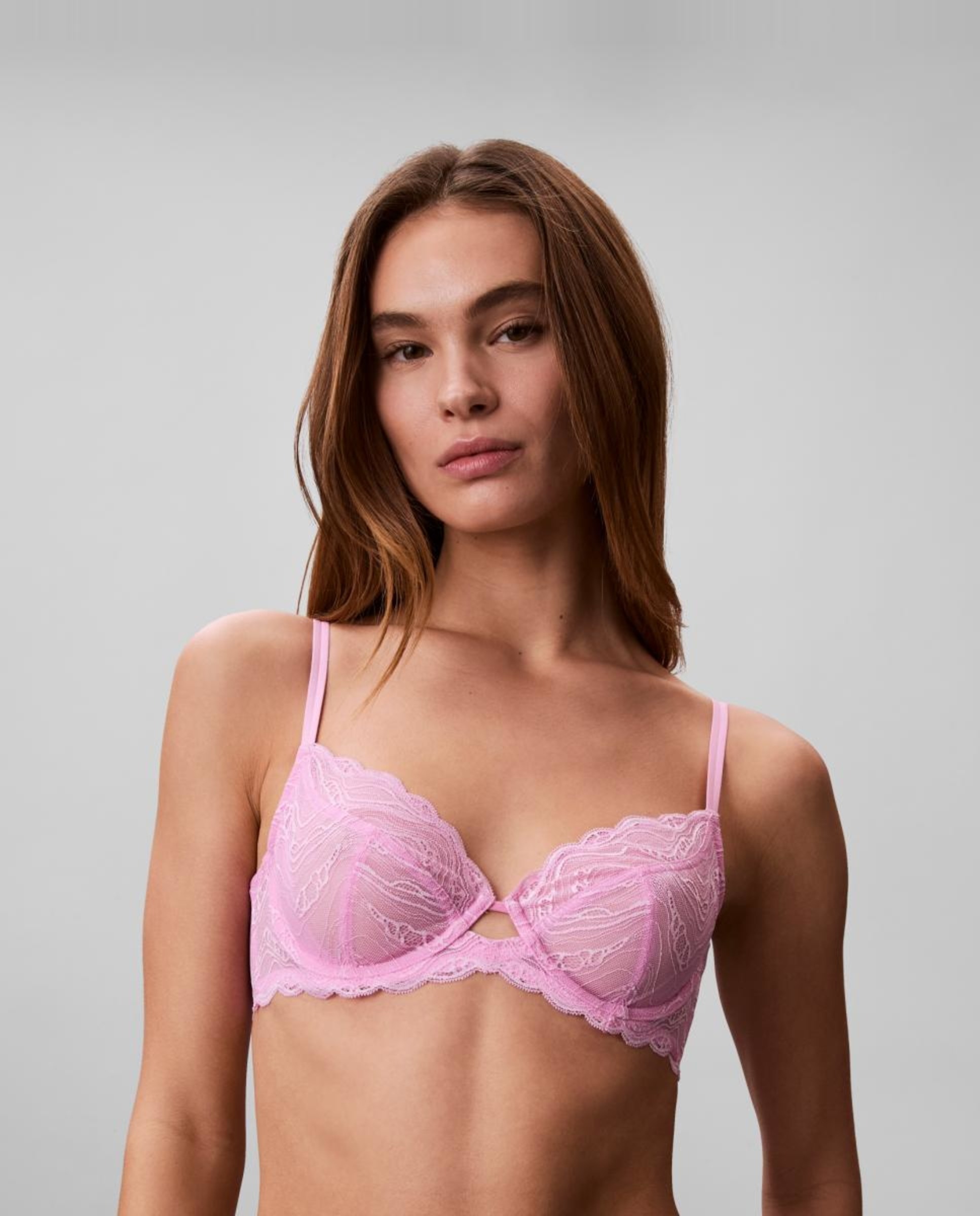 Soutien sem Copa Moldada Sensual Stretch Lace Rosa-1