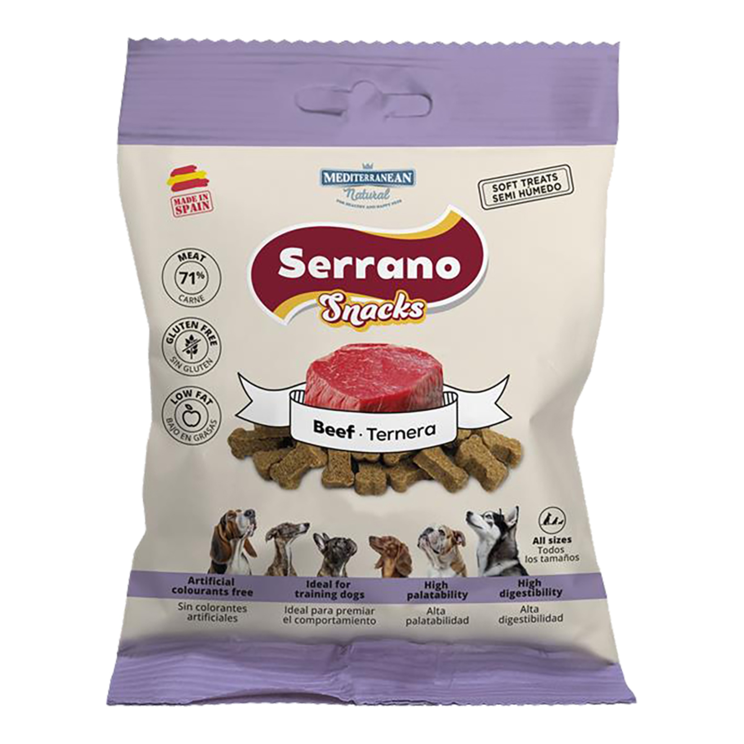 Imagen 0 de Snack para perros Mediterranean Natural Serrano 85 g
