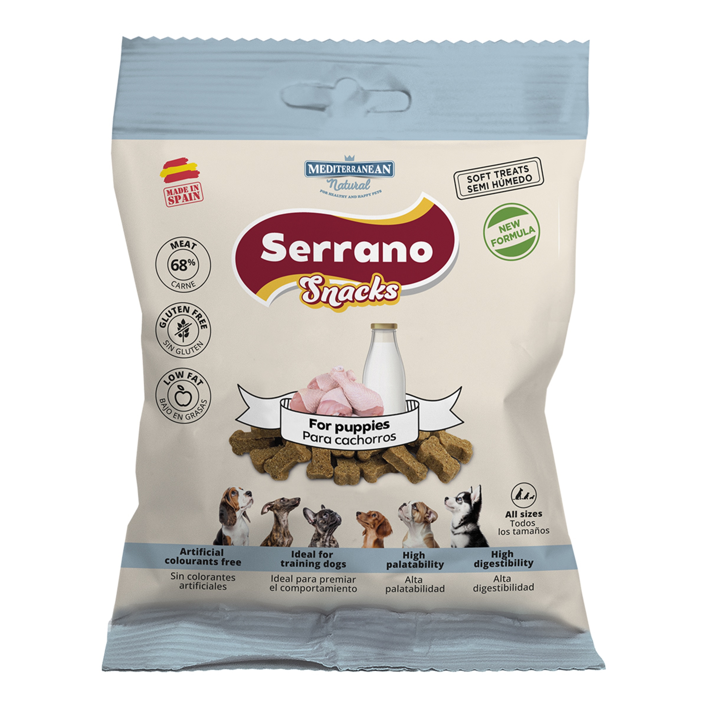 Imagen 0 de Snack para perros cachorros Mediterranean Natural Serrano 85 g