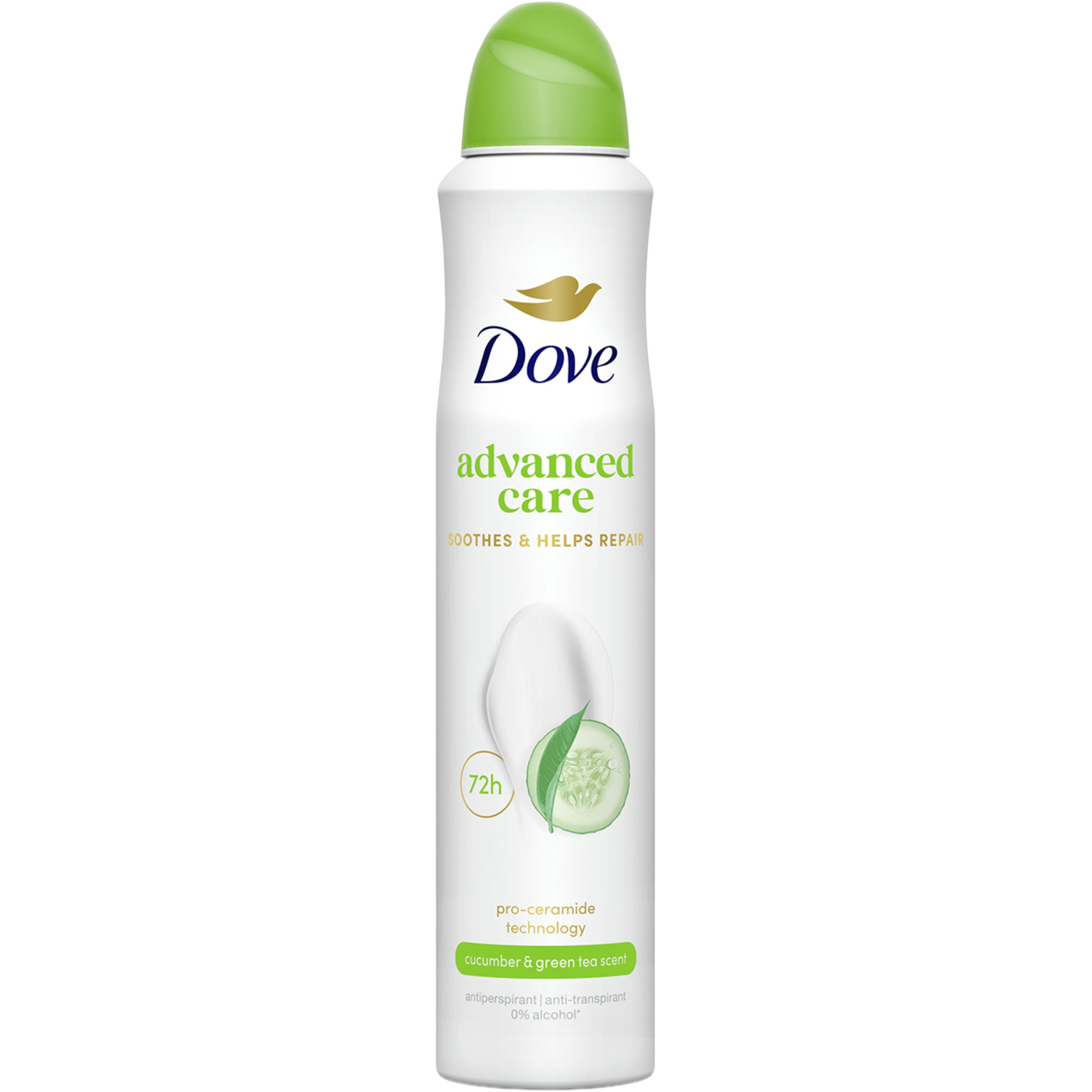 desodorante Advanced Care pepino y té verde 0% alcohol antitranspirante 72h spray 200 ml