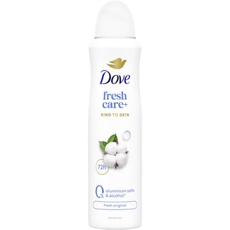 desodorante Fresh Care+ Original Kind to Skin anti-transpirante 0% sales y alcohol 72h spray 150 ml 0% sales de aluminio, 0% alcohol - Dove