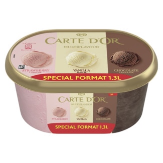 Gelado 3 Sabores embalagem 1300 ml - Carte D'or