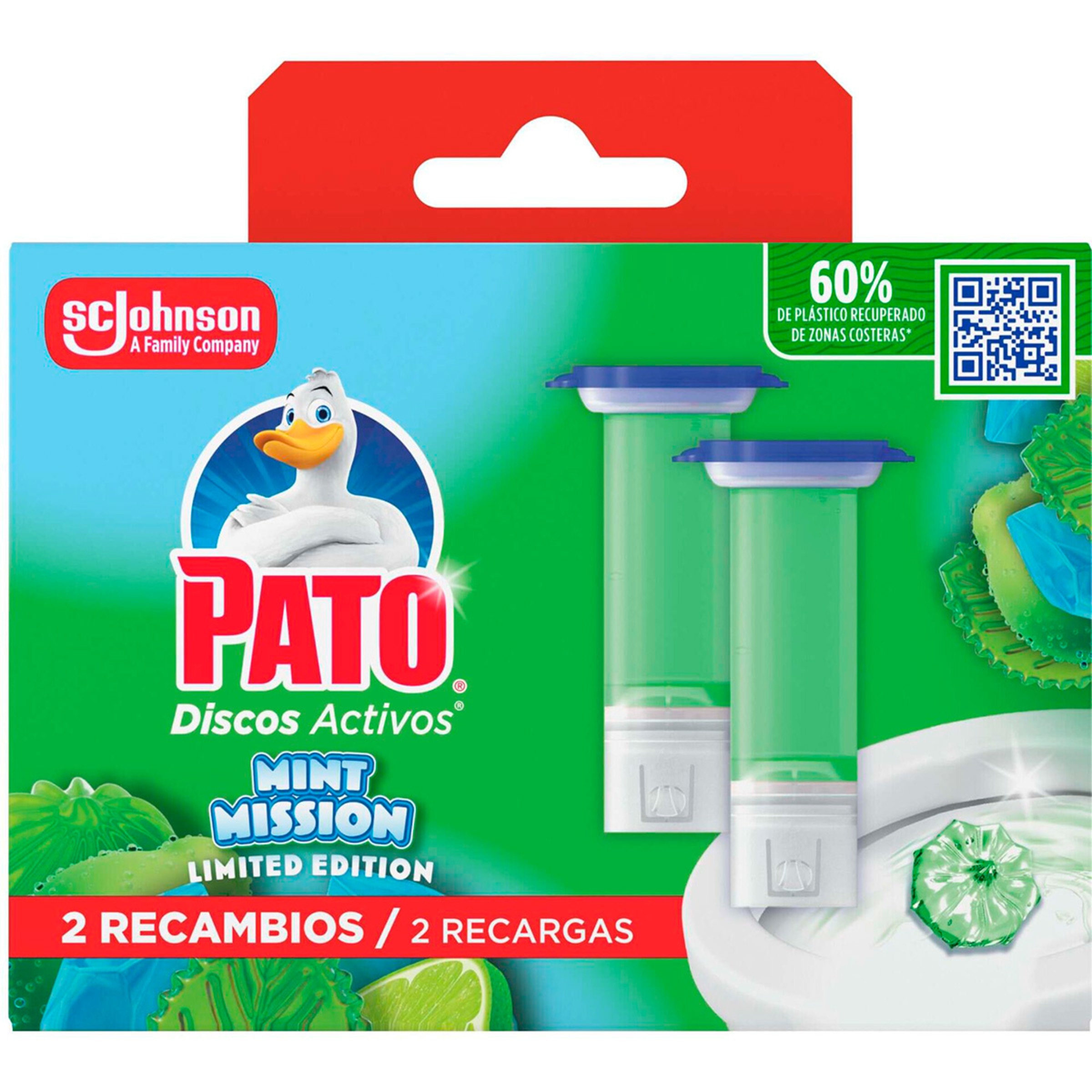 Discos Sanitários Ativos Recargas Mint Mission recarga 2 unidades